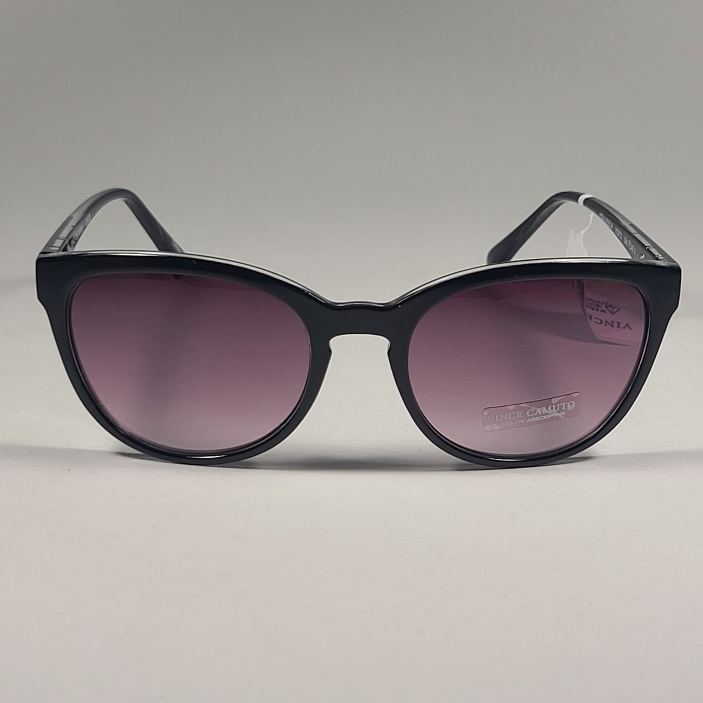 Vince Camuto VC672 OX Cat Eye Sunglasses Shiny Black Frame Smoke Gradient Lens