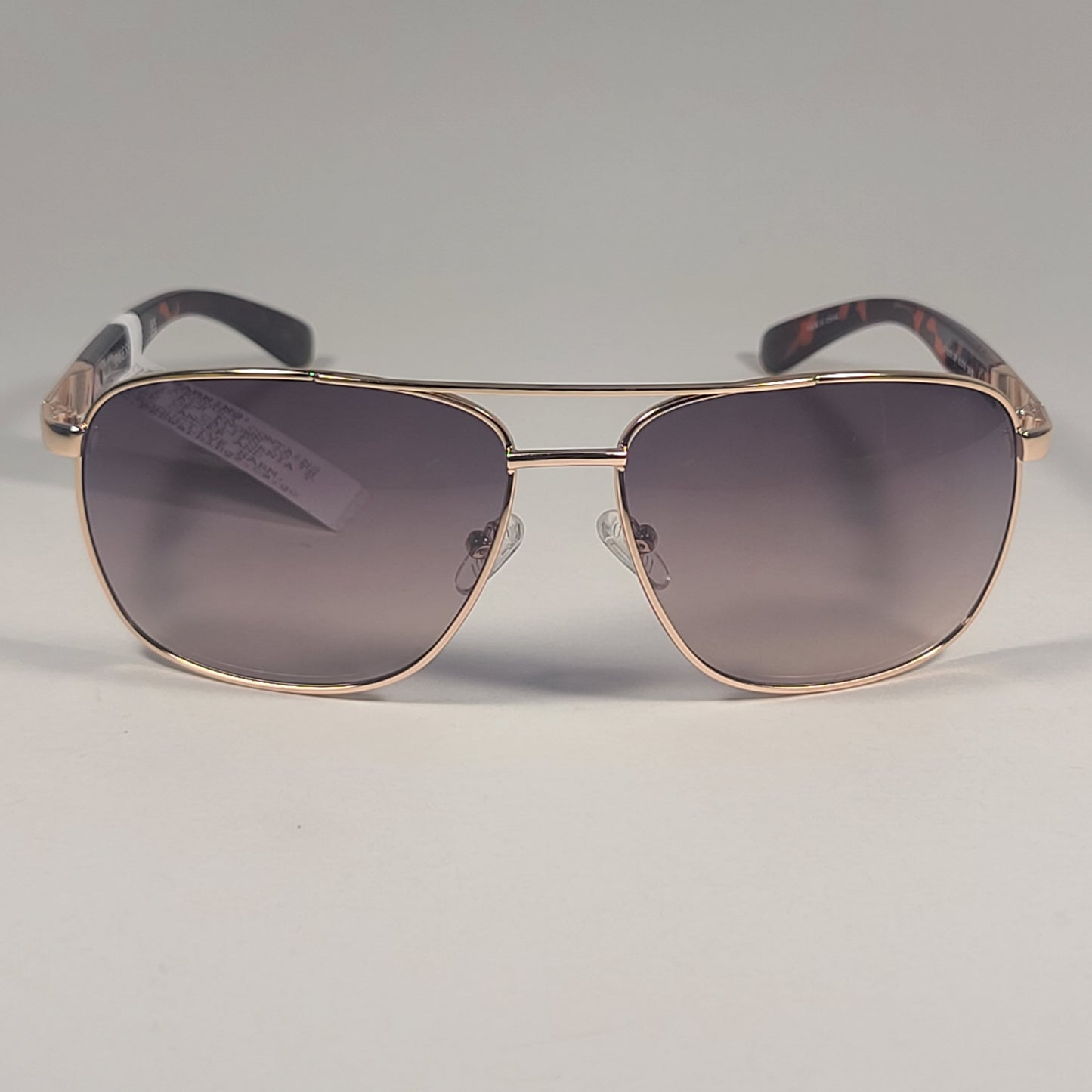 Guess Rectangle Sunglasses Gold And Brown Tortoise Frame Light Brown Gradient Lens GF0212 32F