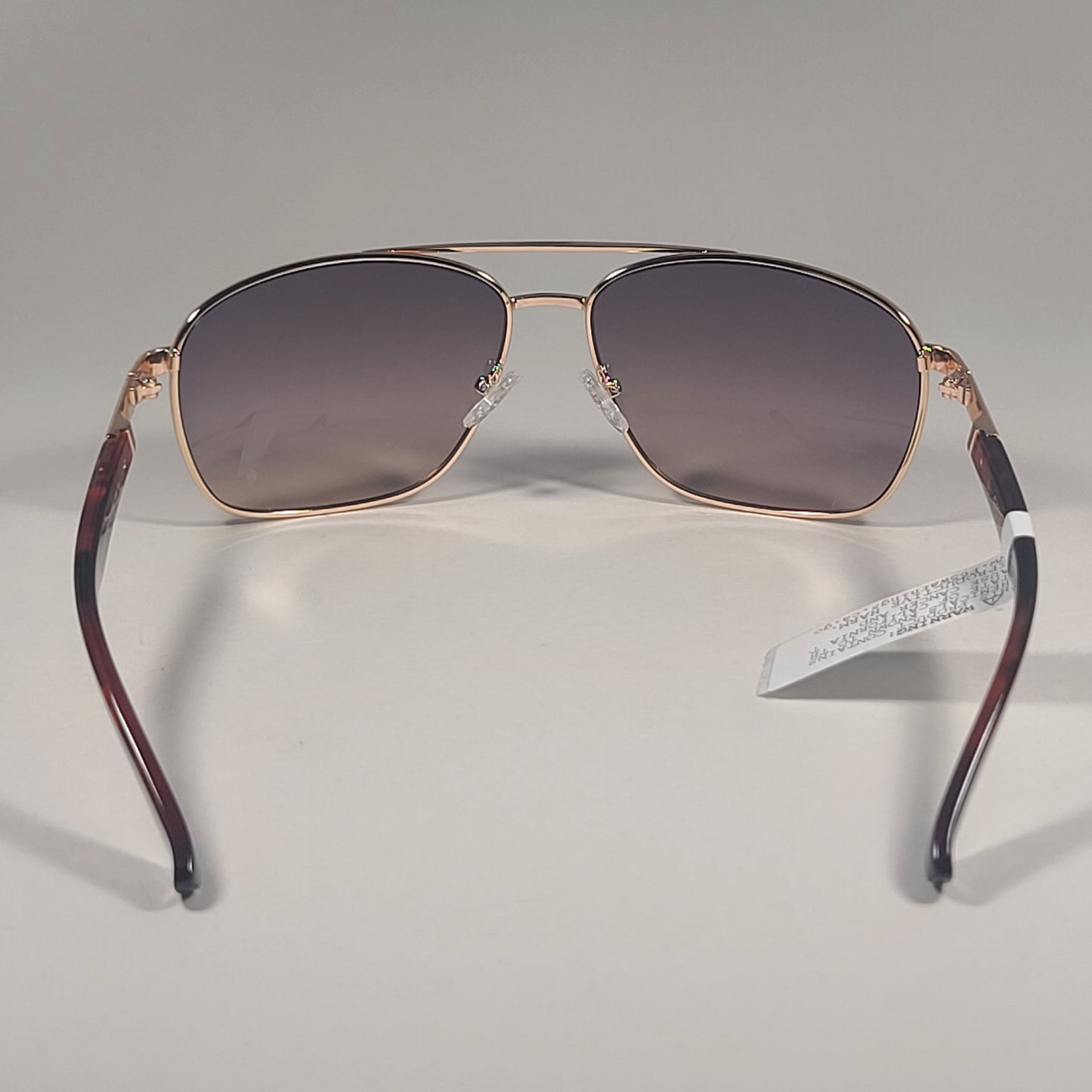 Guess Rectangle Sunglasses Gold And Brown Tortoise Frame Light Brown Gradient Lens GF0212 32F