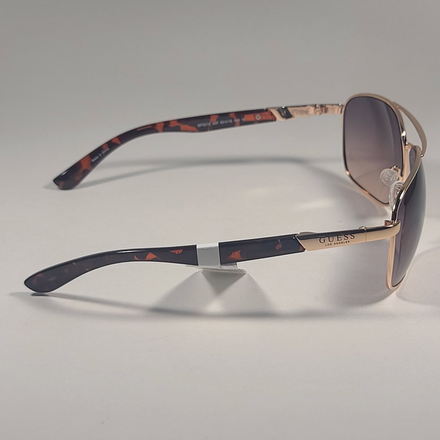 Guess Rectangle Sunglasses Gold And Brown Tortoise Frame Light Brown Gradient Lens GF0212 32F