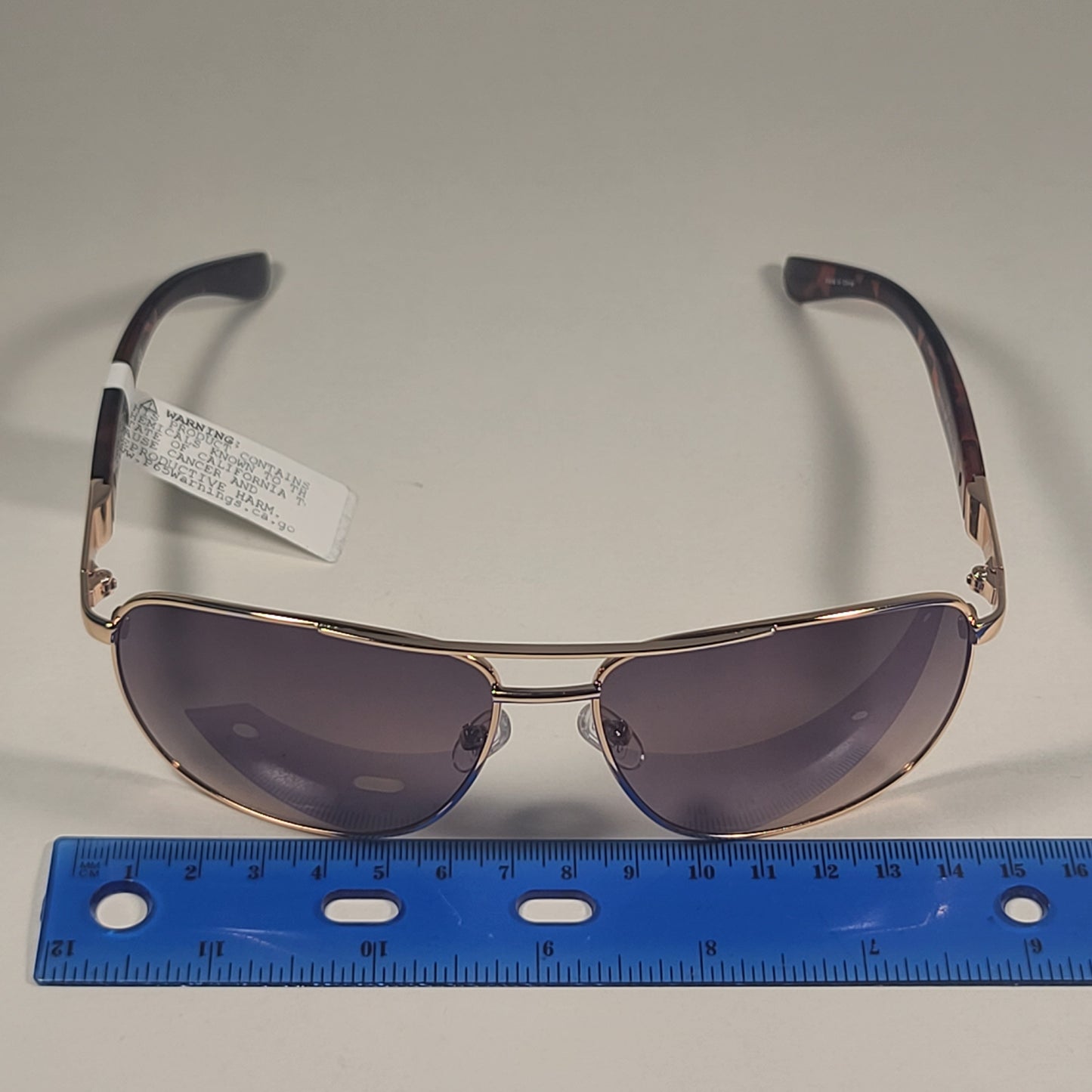 Guess Rectangle Sunglasses Gold And Brown Tortoise Frame Light Brown Gradient Lens GF0212 32F
