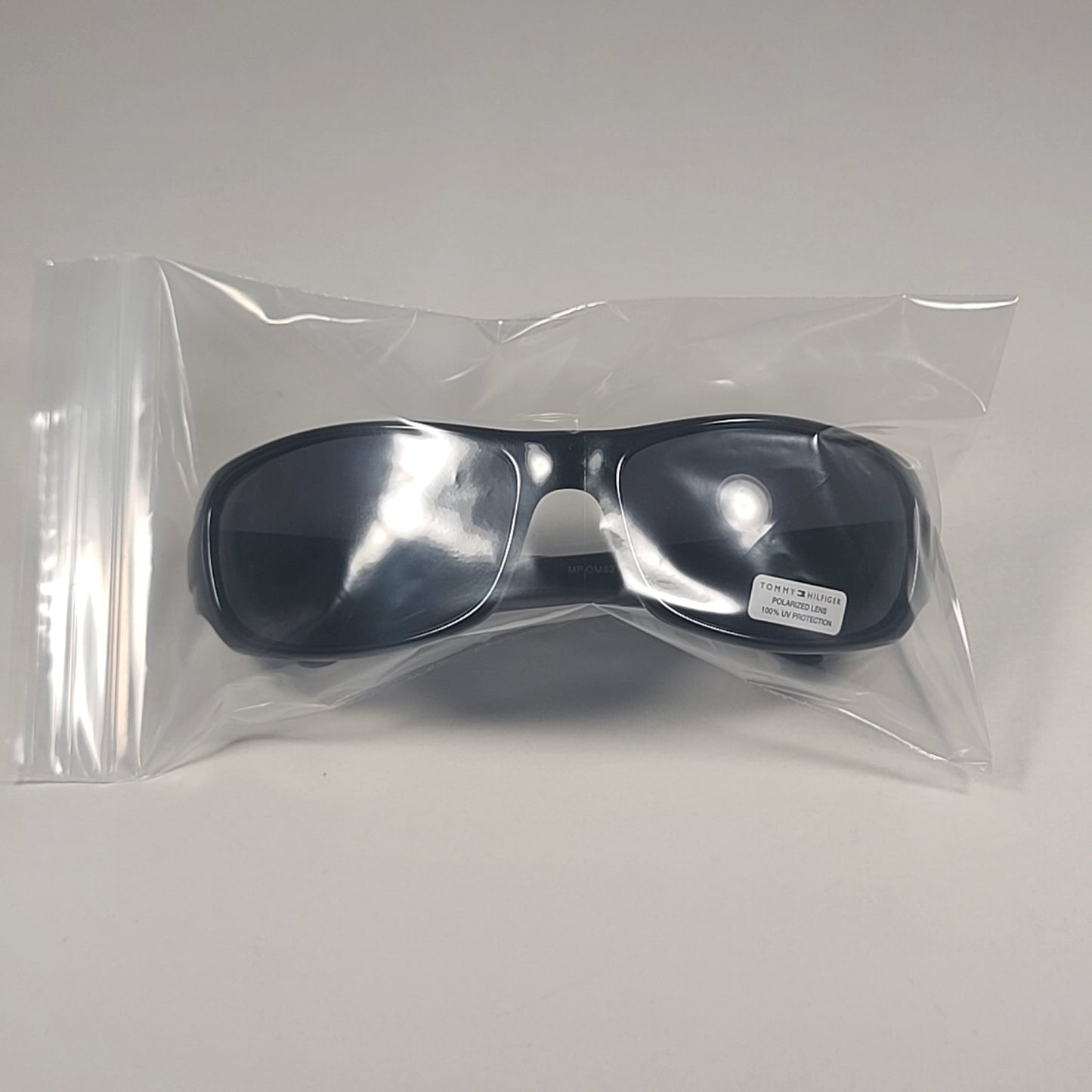 Tommy Hilfiger MP OM627 Polarized Sport Wrap Sunglasses Shiny Black Frame & Gray