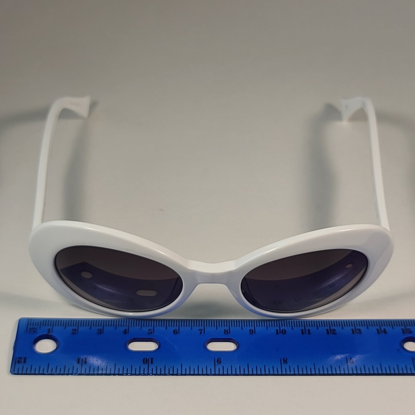 John Varvatos Men’s Retro Oval Sunglasses V537 White & Gray Smoke Gradient 52mm