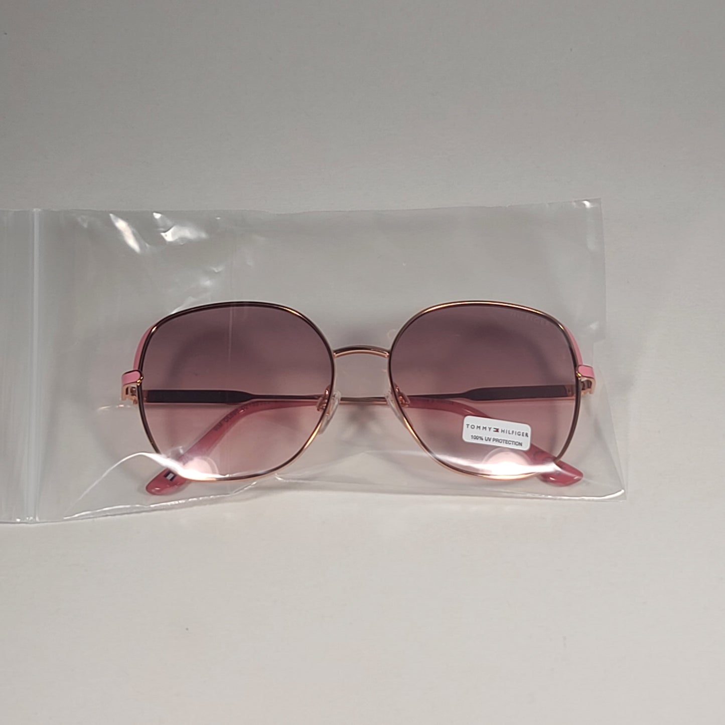 Tommy Hilfiger WM OL596 Butterfly Sunglasses Rose Gold and Pink Brown Gradient 58mm - Sunglasses