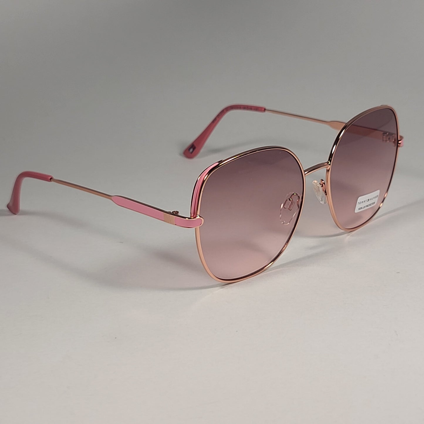 Tommy Hilfiger WM OL596 Butterfly Sunglasses Rose Gold and Pink Brown Gradient 58mm - Sunglasses