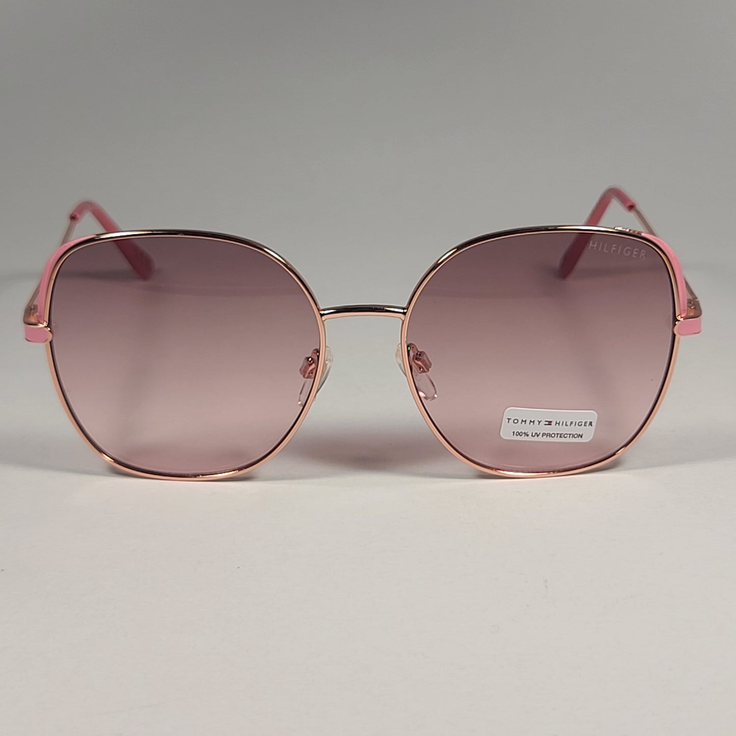 Tommy Hilfiger WM OL596 Butterfly Sunglasses Rose Gold and Pink Brown Gradient 58mm - Sunglasses