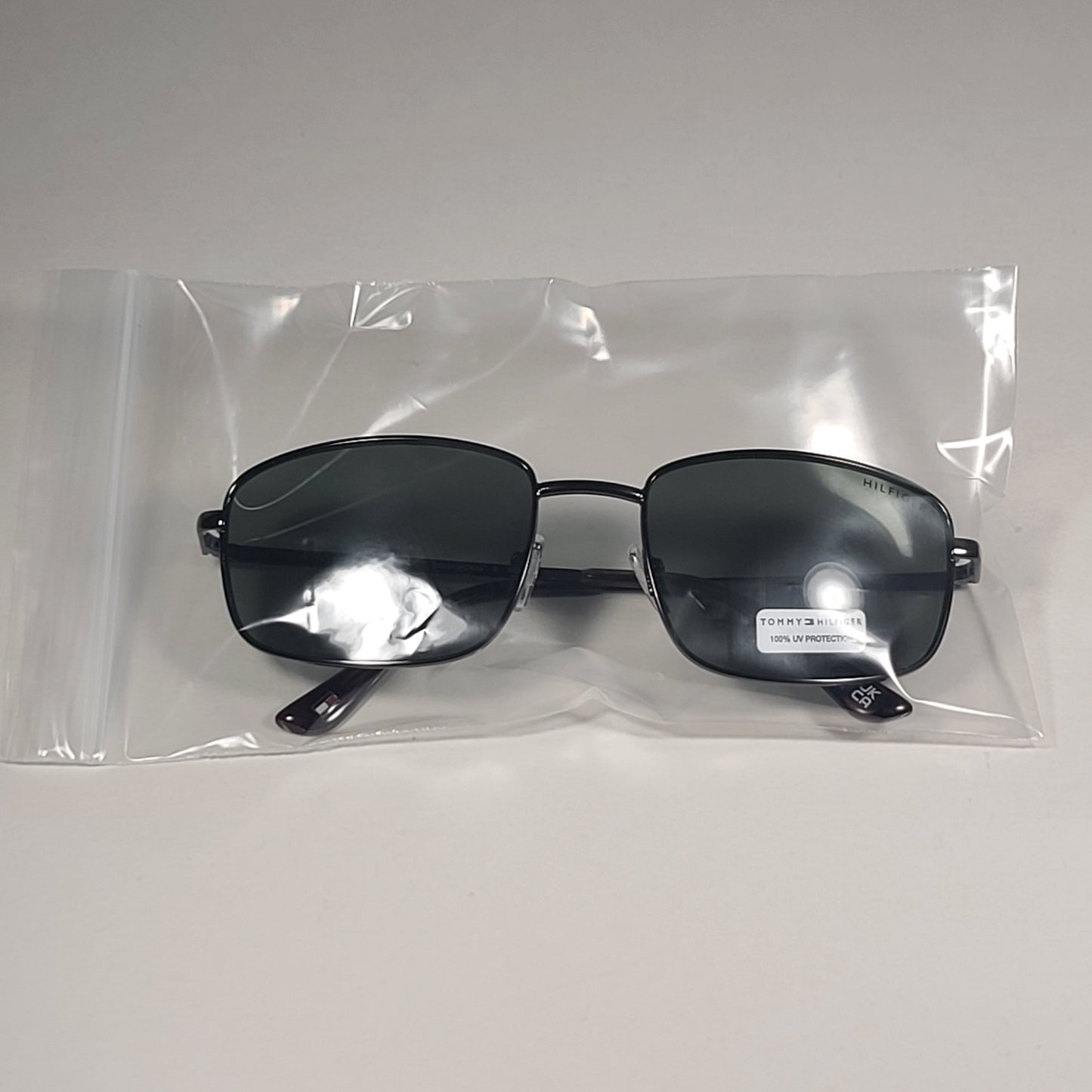 Tommy Hilfiger MM OM630 Rectangle Sunglasses Gunmetal Frame Green Gray Lens 57mm - Sunglasses