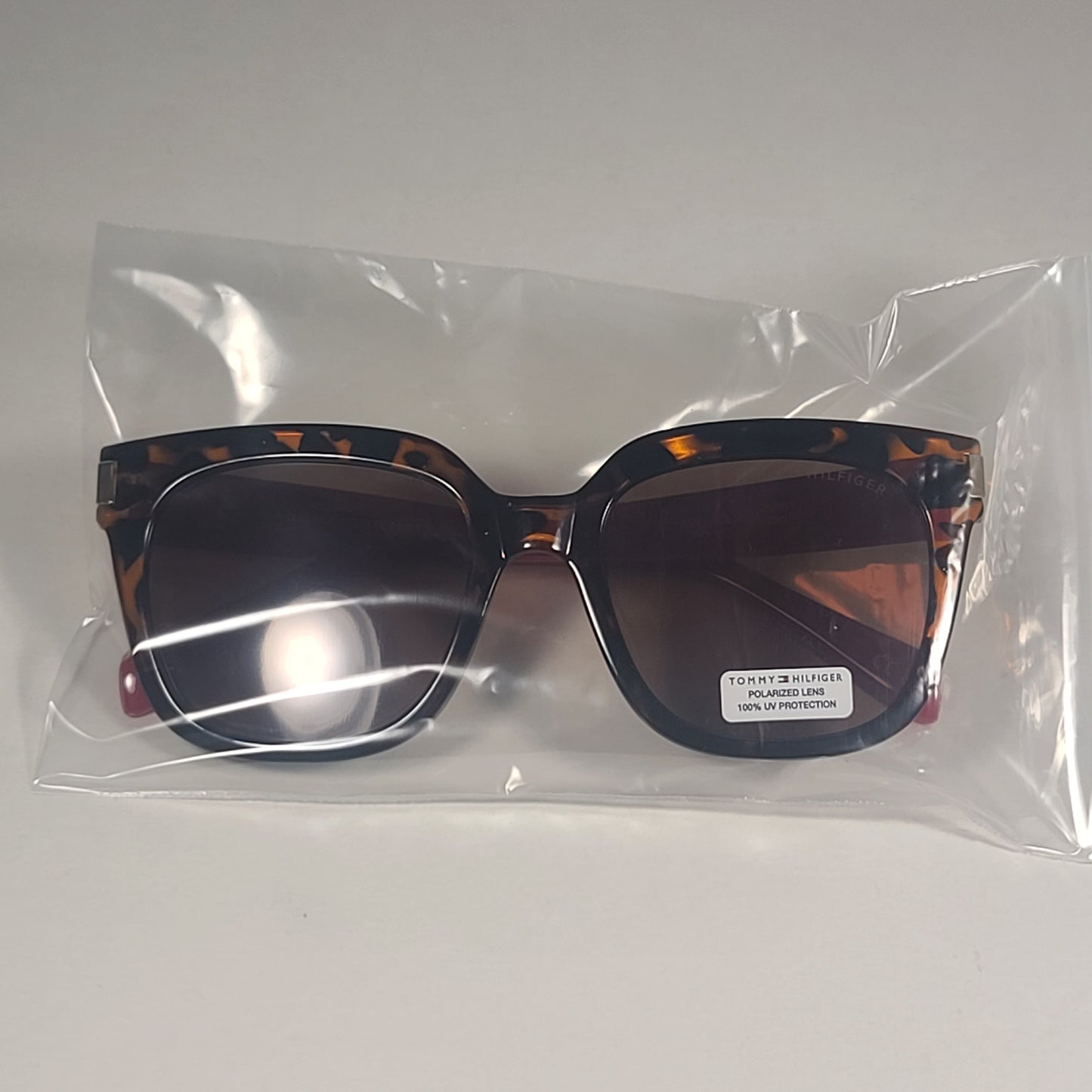 Tommy Hilfiger WP OL593P Polarized Cat Eye Sunglasses Two Tone Tortoise & Red