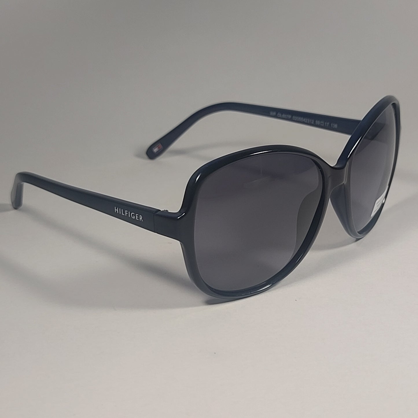 Tommy Hilfiger WP OL607P Polarized Large Oval Sunglasses Two Tone Black & Navy Gray Lens 57mm - Sunglasses