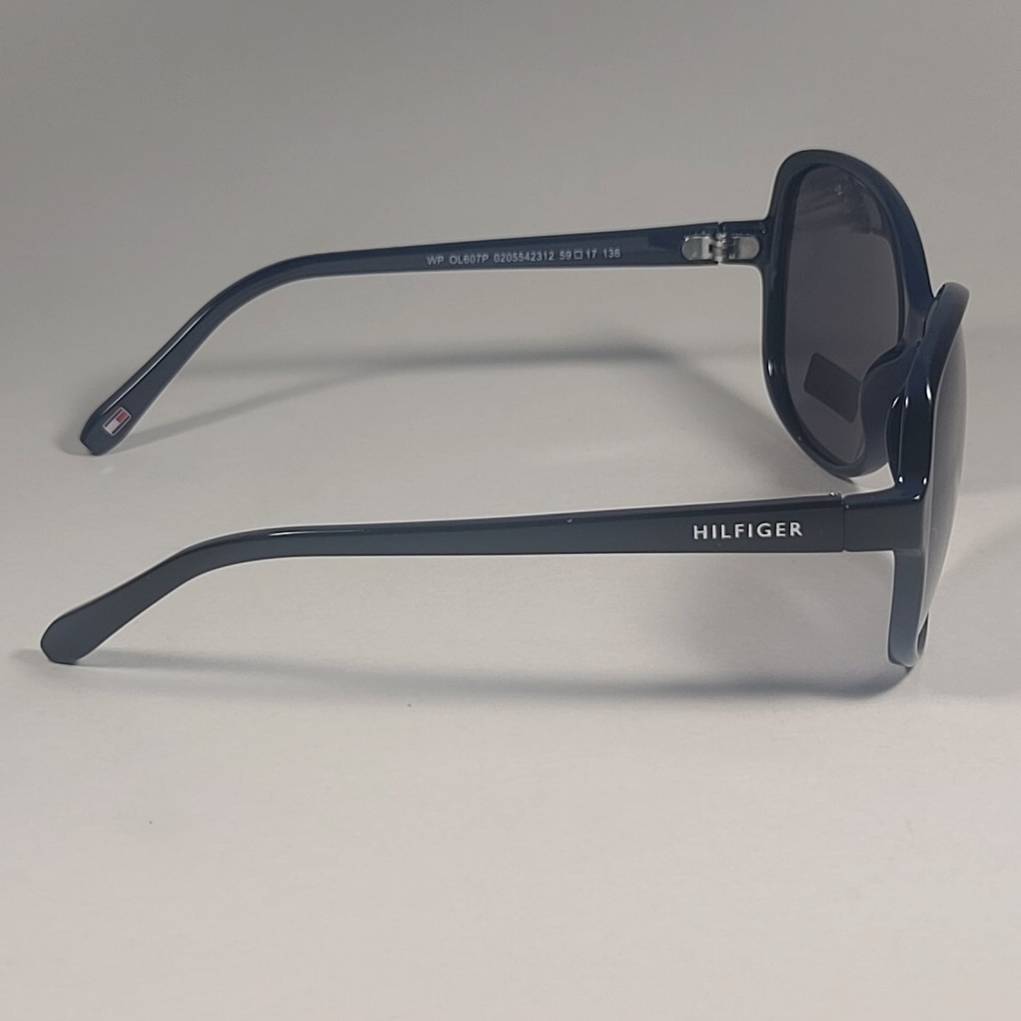 Tommy Hilfiger WP OL607P Polarized Large Oval Sunglasses Two Tone Black & Navy Gray Lens 57mm - Sunglasses