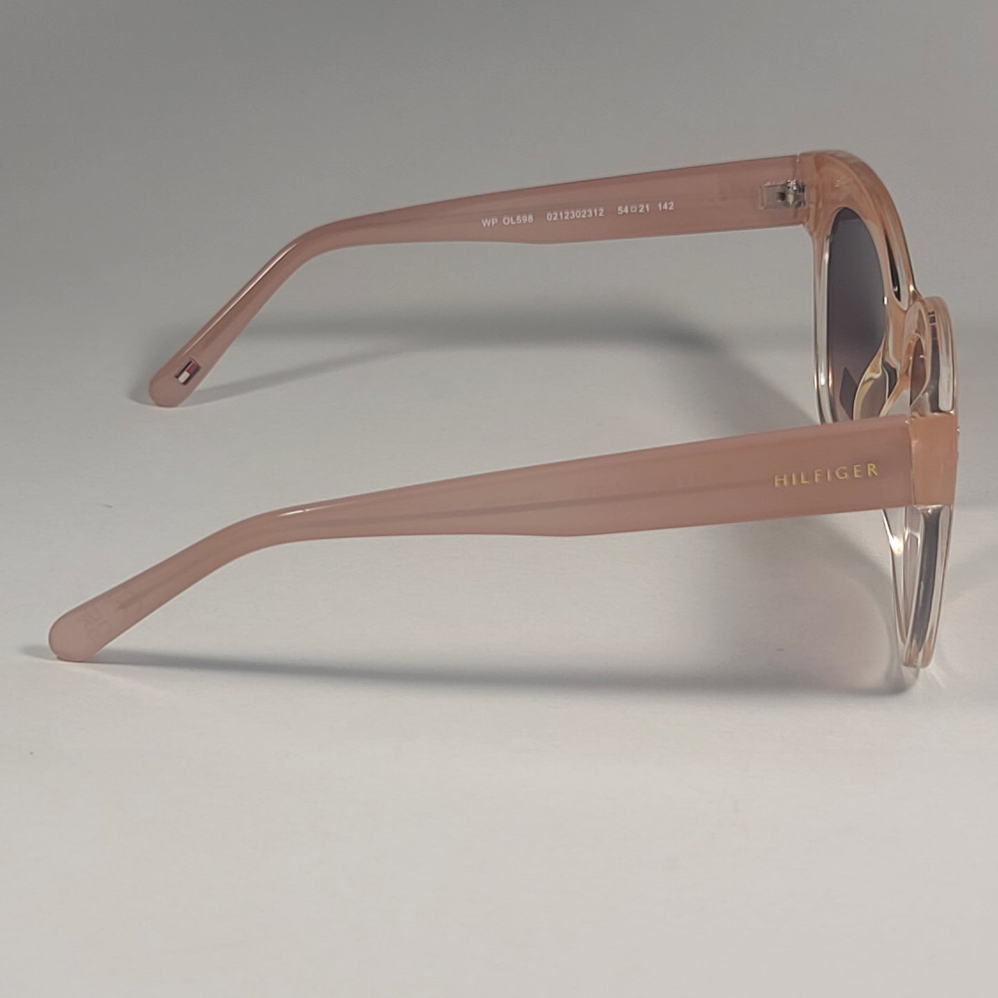 Tommy Hilfiger WP OL598 Oversized Sunglasses Nude Crystal Frame Brown Gradient Lens 54mm - Sunglasses