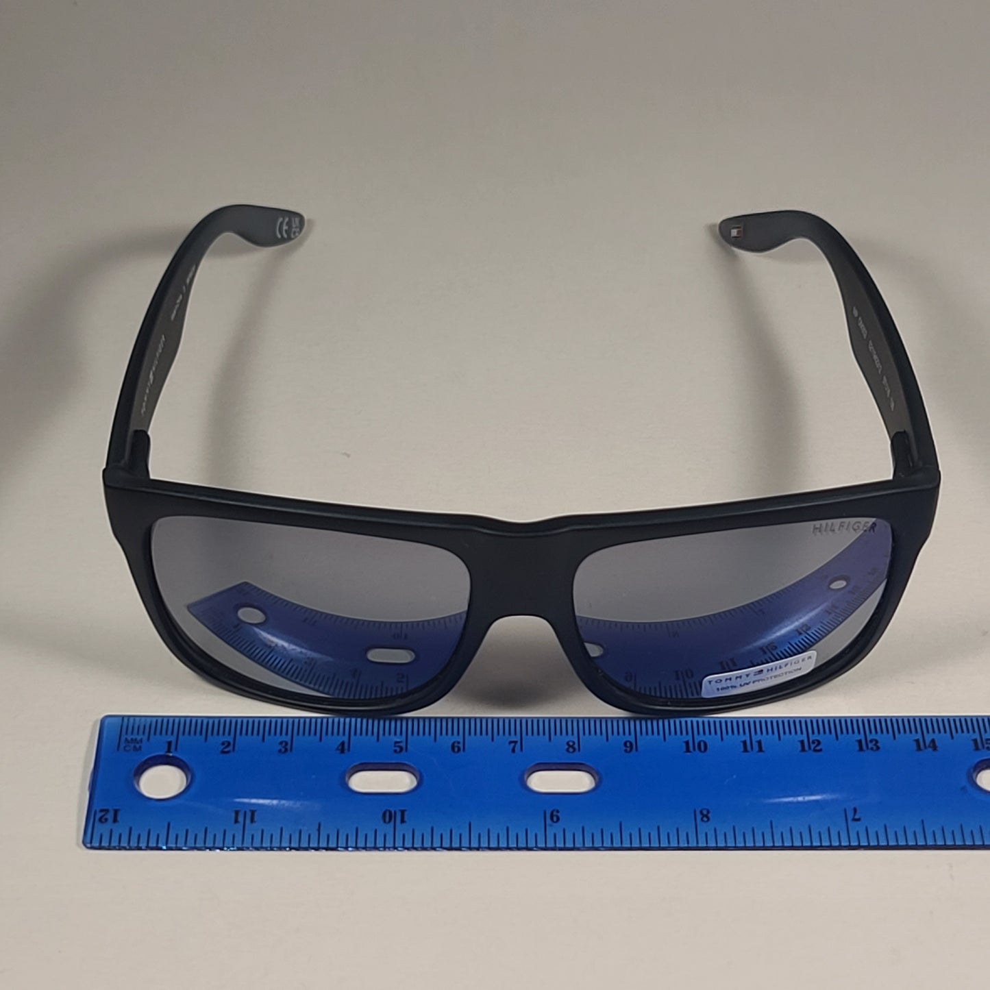 Tommy Hilfiger "Tanner" MP OM302 Square Sunglasses Matte Black Silver Mirror 57mm
