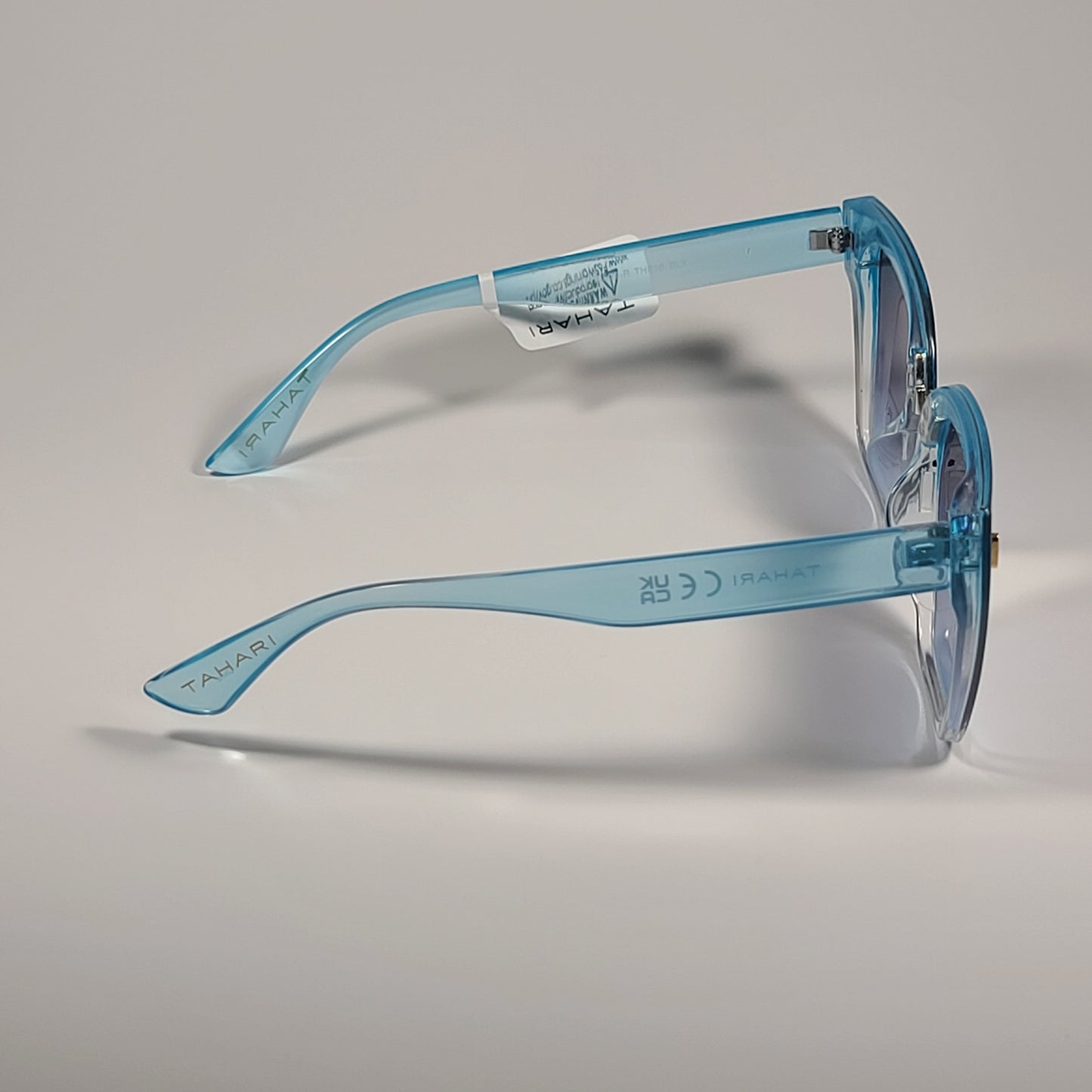Tahari Cat Eye Shield Sunglasses Blue Crystal Frame Blue Gradient TH816 BLX - Sunglasses