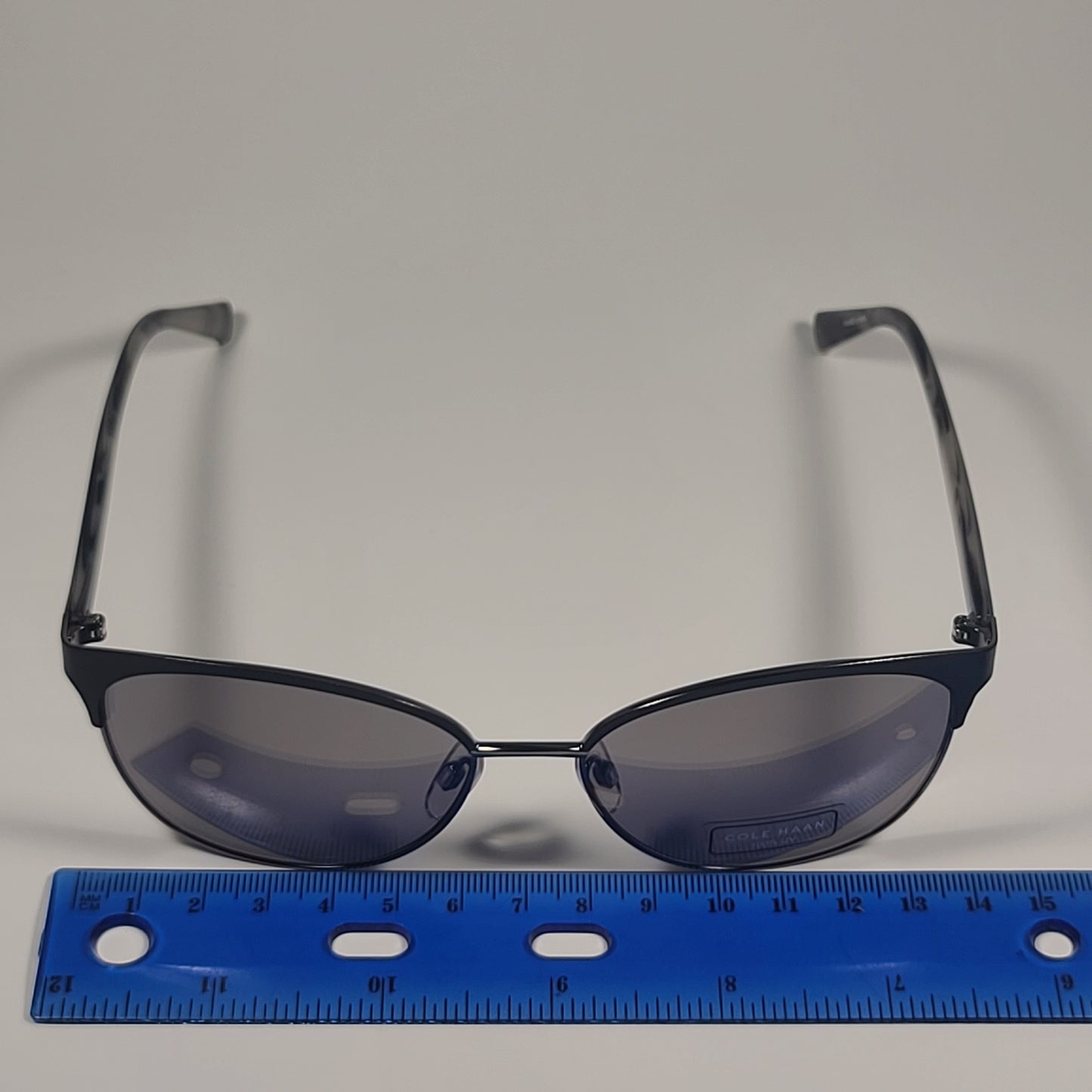 Cole Haan CH7044 001 Cat Eye Sunglasses Black Gray Frame Gray Mirror Lens 57mm