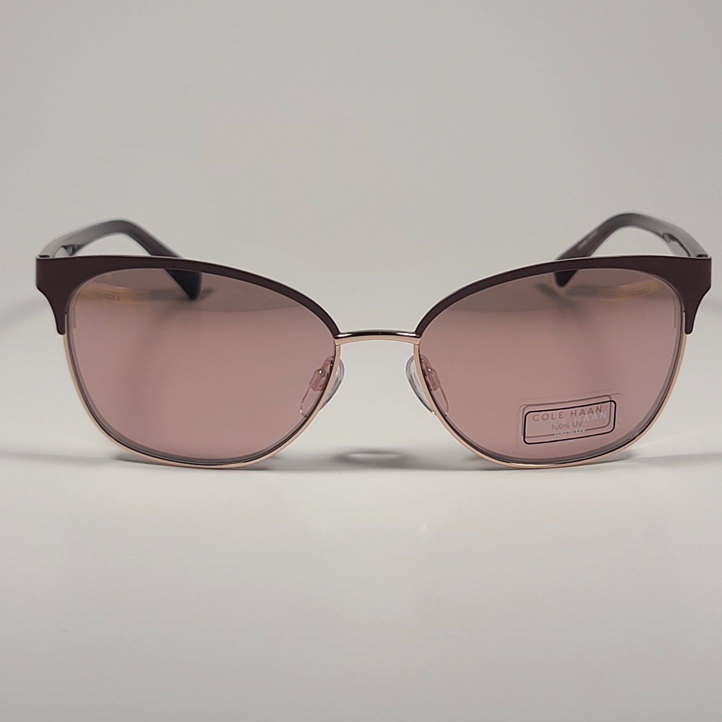 Cole Haan CH7044 260 Cat Eye Sunglasses Blush Rose Gold Mirror Lens 57mm - Sunglasses