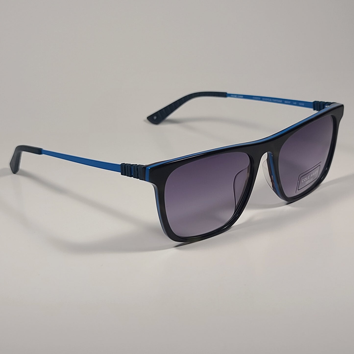 Cole Haan Grand.ØS CH6074 316 Men’s Rectangle Sunglasses Teal Tortoise Smoke Gradient Lens - Sunglasses