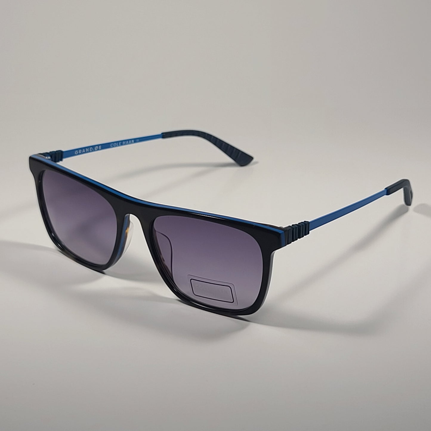 Cole Haan Grand.ØS CH6074 316 Men’s Rectangle Sunglasses Teal Tortoise Smoke Gradient Lens - Sunglasses
