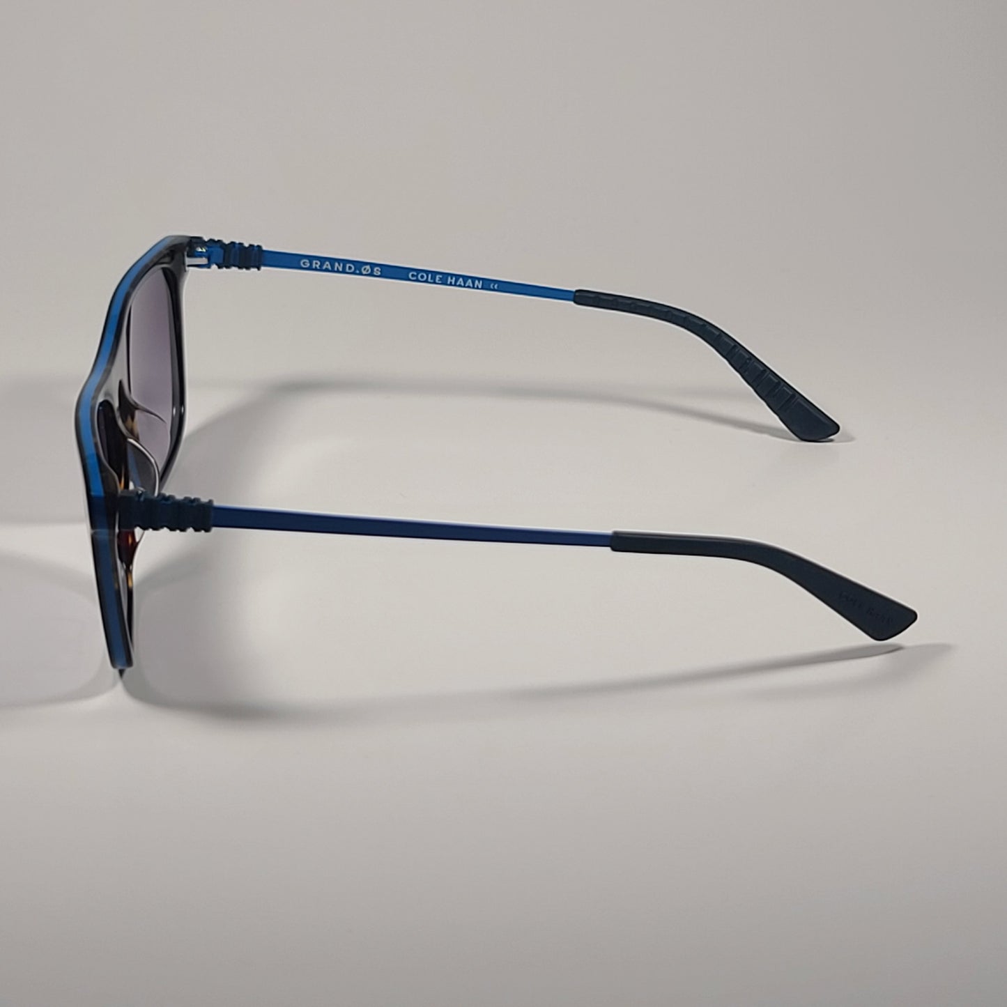 Cole Haan Grand.ØS CH6074 316 Men’s Rectangle Sunglasses Teal Tortoise Smoke Gradient Lens - Sunglasses