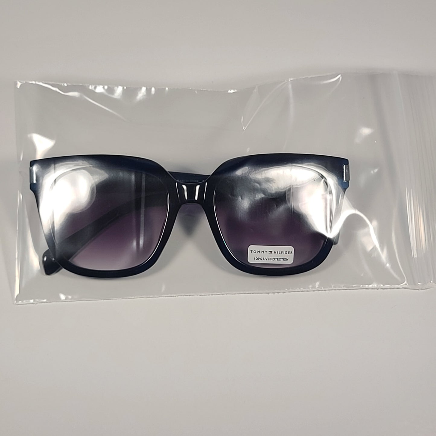 Tommy Hilfiger WP OL593 Cat Eye Sunglasses Blue Frame Smoke Gradient Lens 52mm - Sunglasses