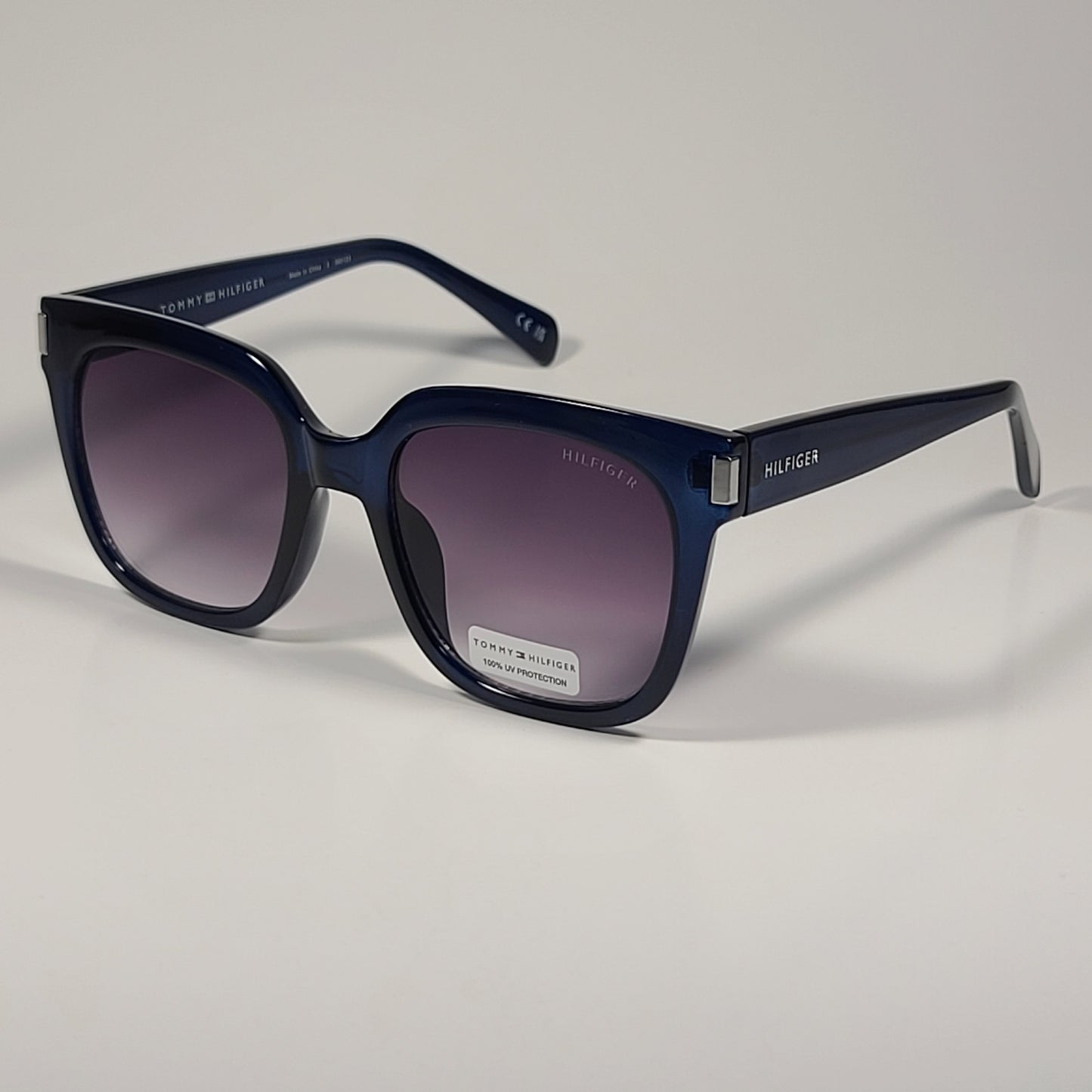 Tommy Hilfiger WP OL593 Cat Eye Sunglasses Blue Frame Smoke Gradient Lens 52mm - Sunglasses