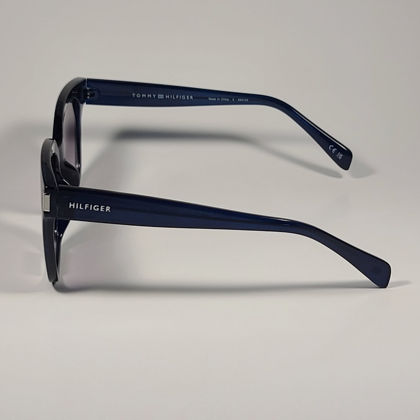 Tommy Hilfiger WP OL593 Cat Eye Sunglasses Blue Frame Smoke Gradient Lens 52mm - Sunglasses