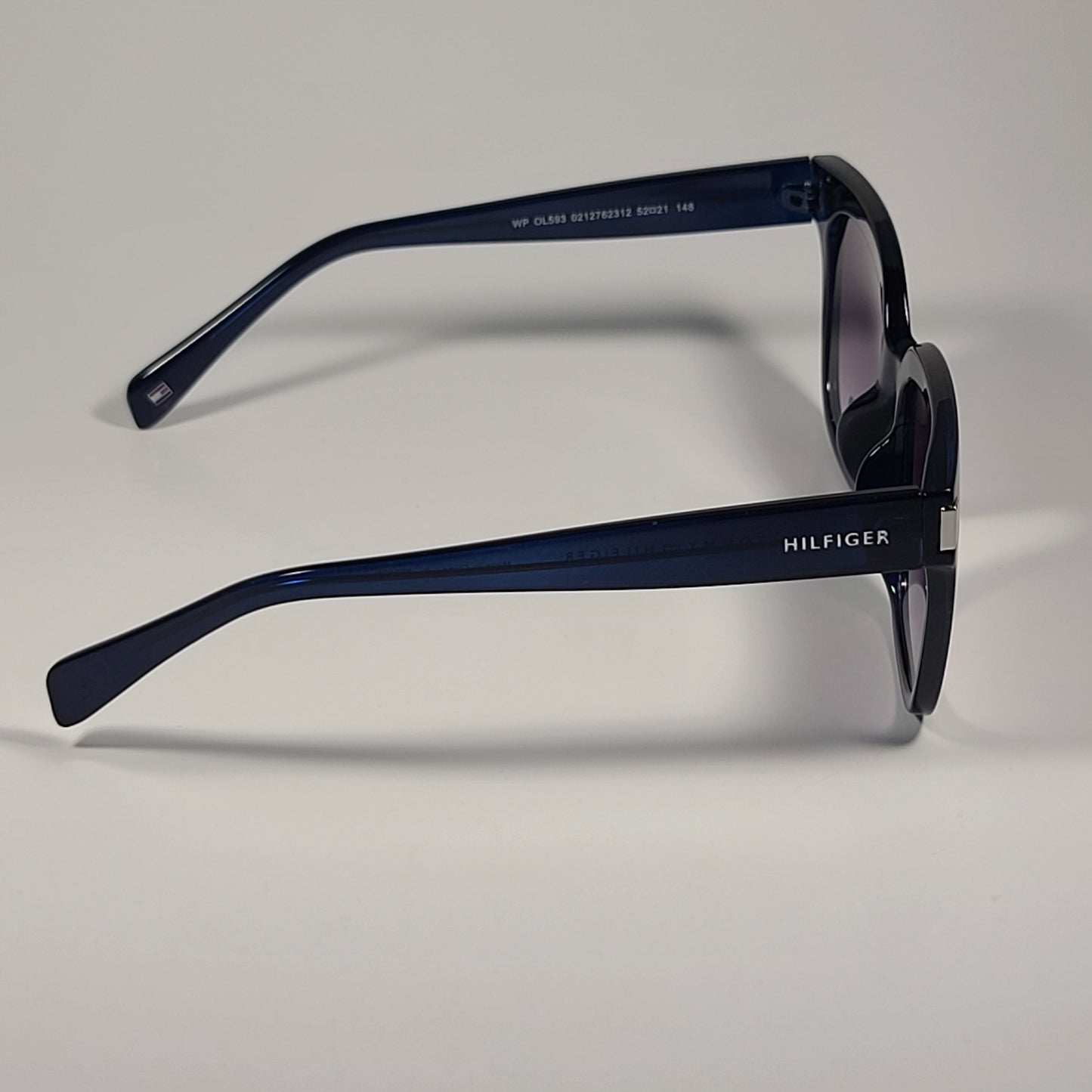 Tommy Hilfiger WP OL593 Cat Eye Sunglasses Blue Frame Smoke Gradient Lens 52mm - Sunglasses