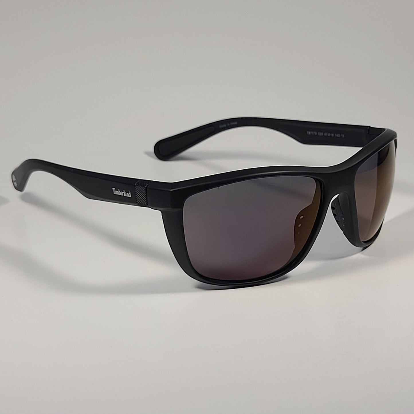 Timberland Rectangle Sunglasses Matte Black Ultraviolet Semi Flash Lens TB7179 02X - Sunglasses