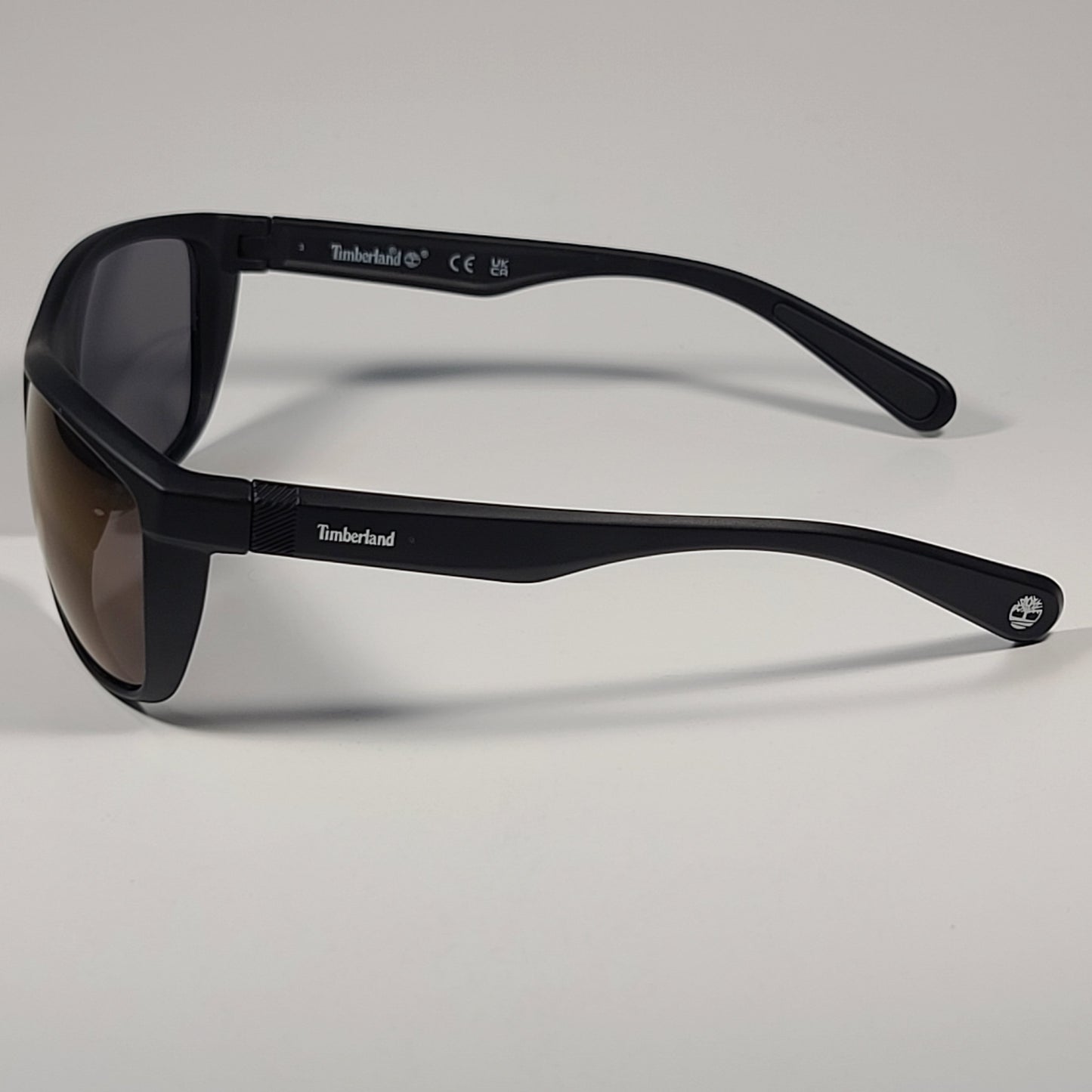 Timberland Rectangle Sunglasses Matte Black Ultraviolet Semi Flash Lens TB7179 02X - Sunglasses