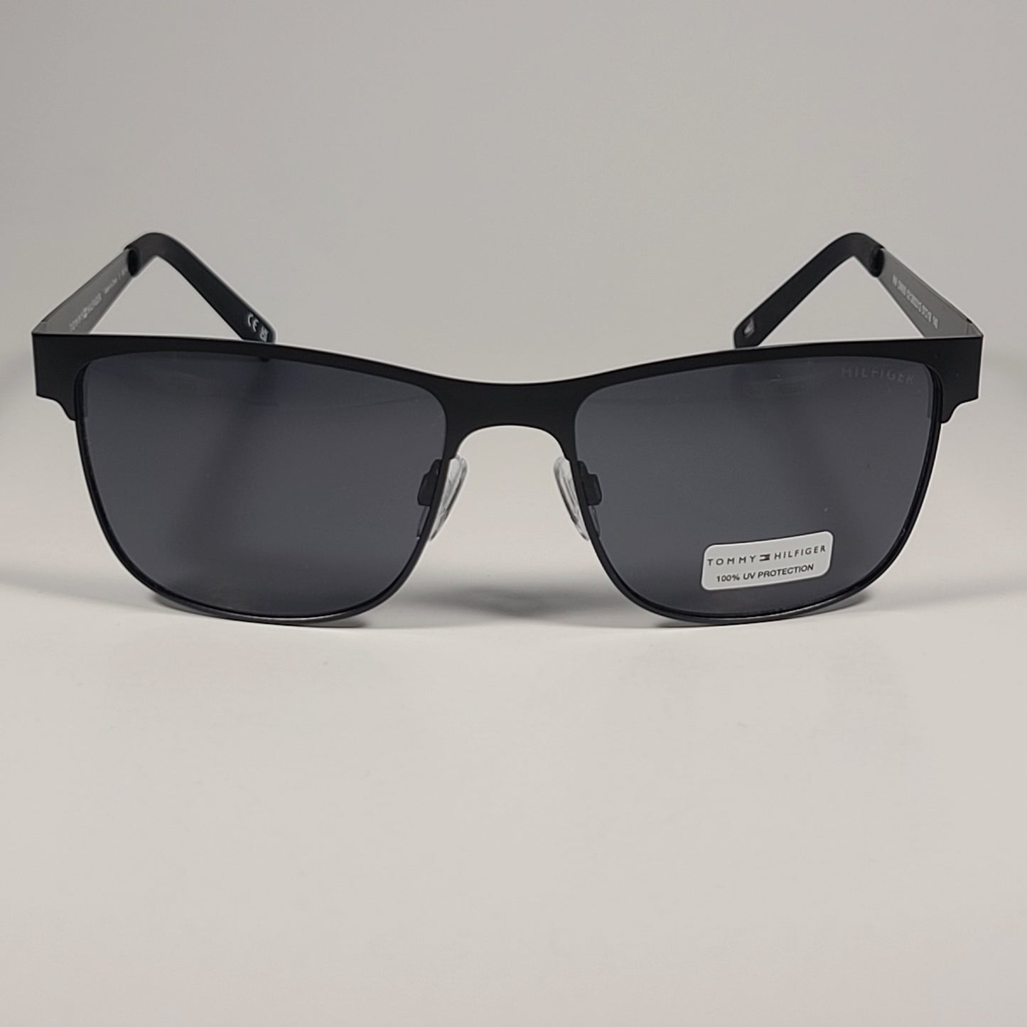 Tommy Hilfiger MM OM650 Square Club Sunglasses Black Horn Rim Frame Gray Lens - Sunglasses