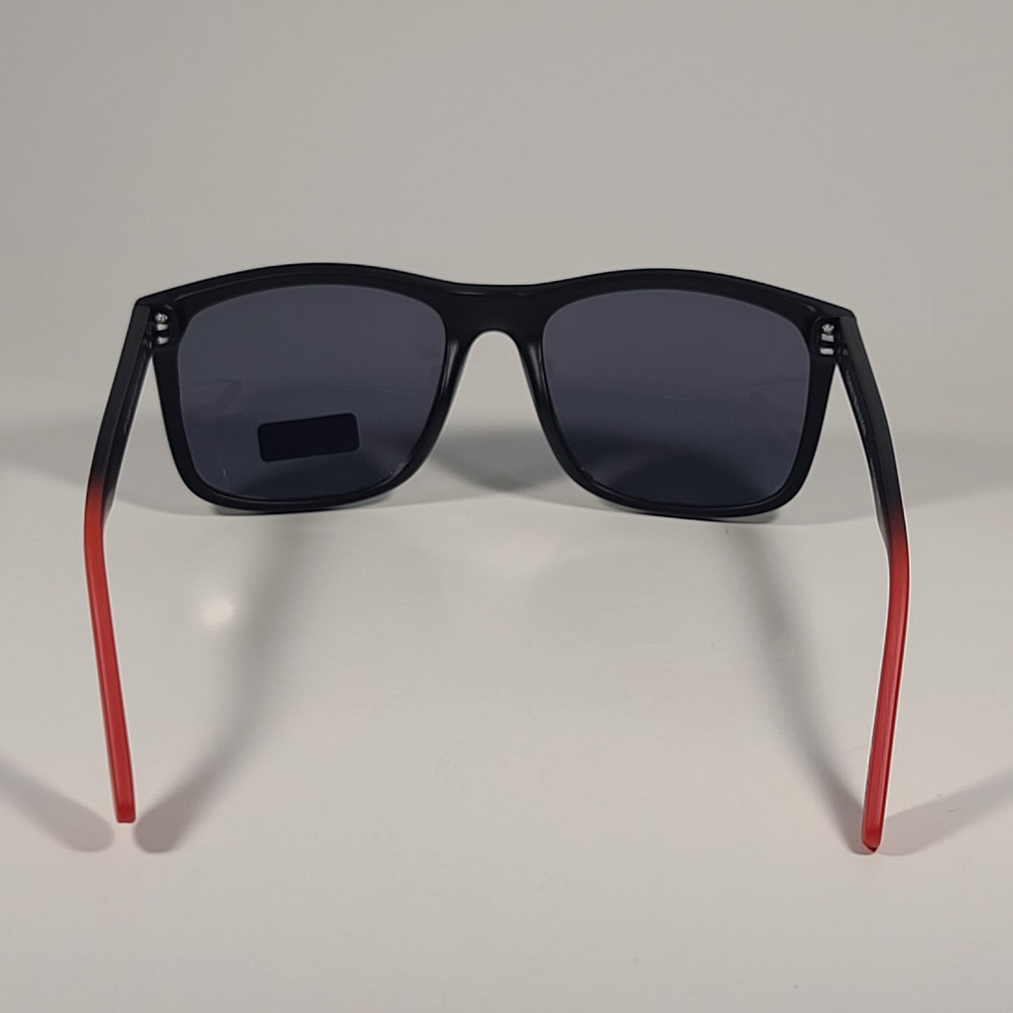 Tommy Hilfiger San Diego MP OM637 Rectangular Sunglasses Matte Black Red Frame Gray Lens - Sunglasses