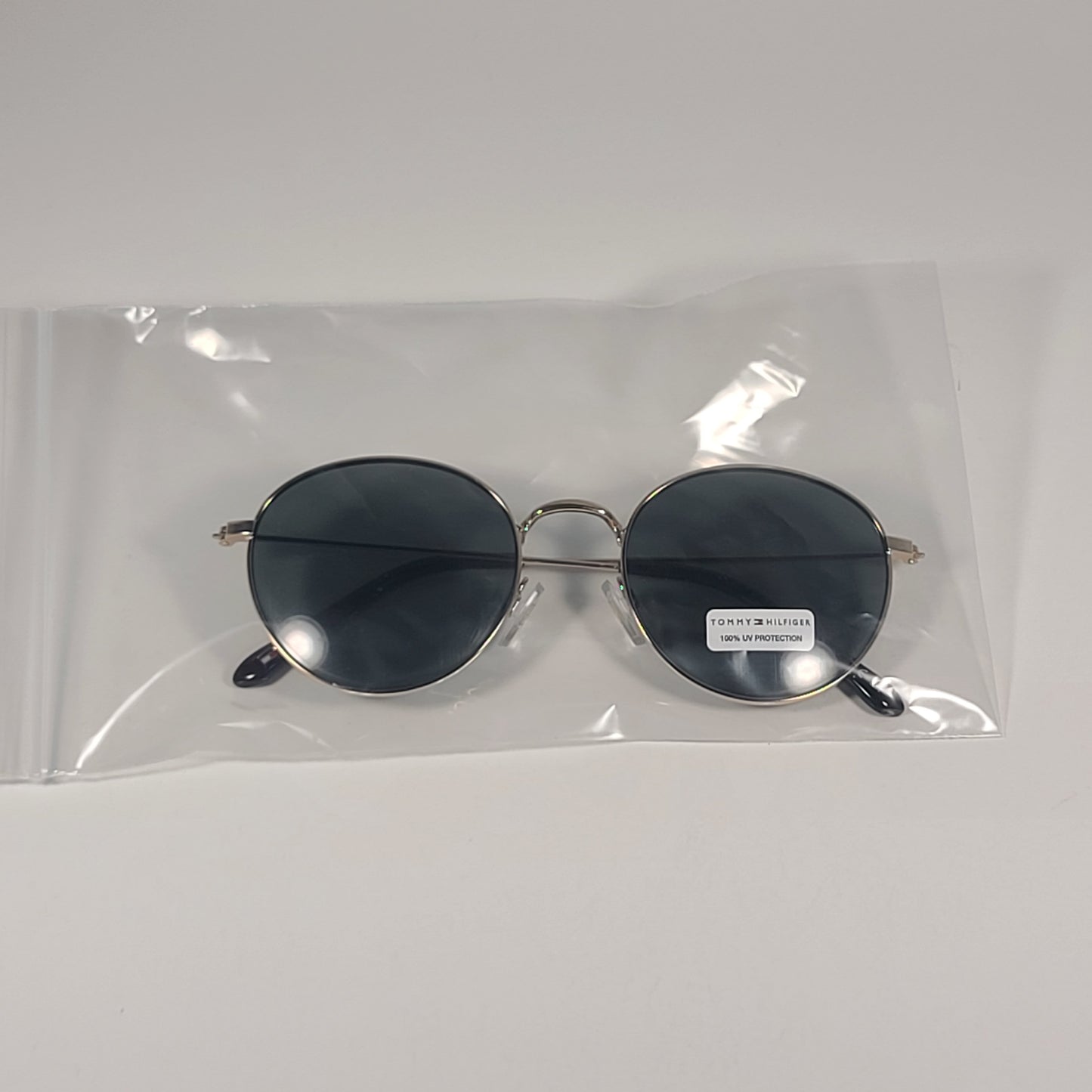 Tommy Hilfiger WM OL626 Round Pilot Sunglasses Gold Tone Metal Green Lens - Sunglasses