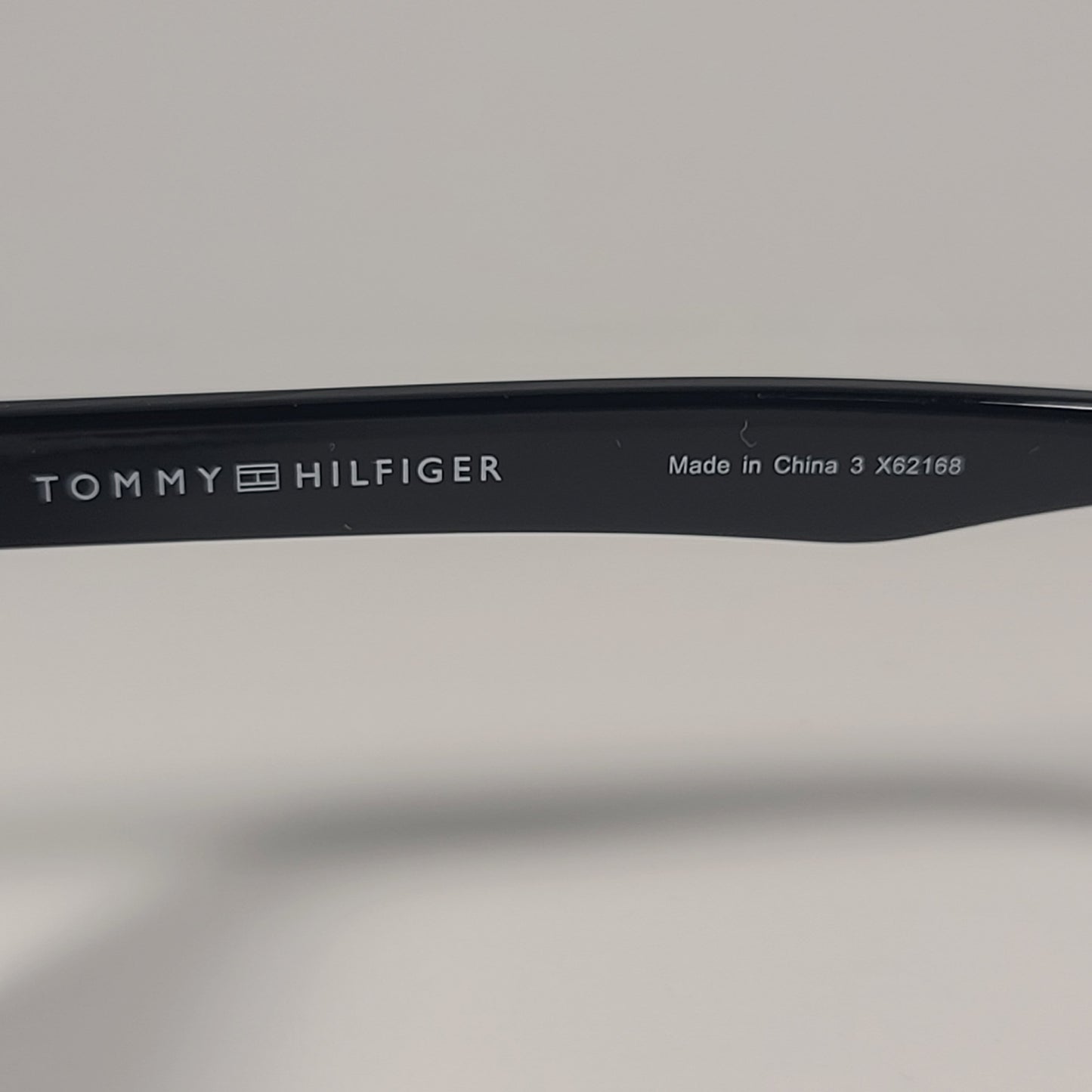 Tommy Hilfiger MP OM671 Rectangular Sunglasses Shiny Black Frame Gray Lens - Sunglasses
