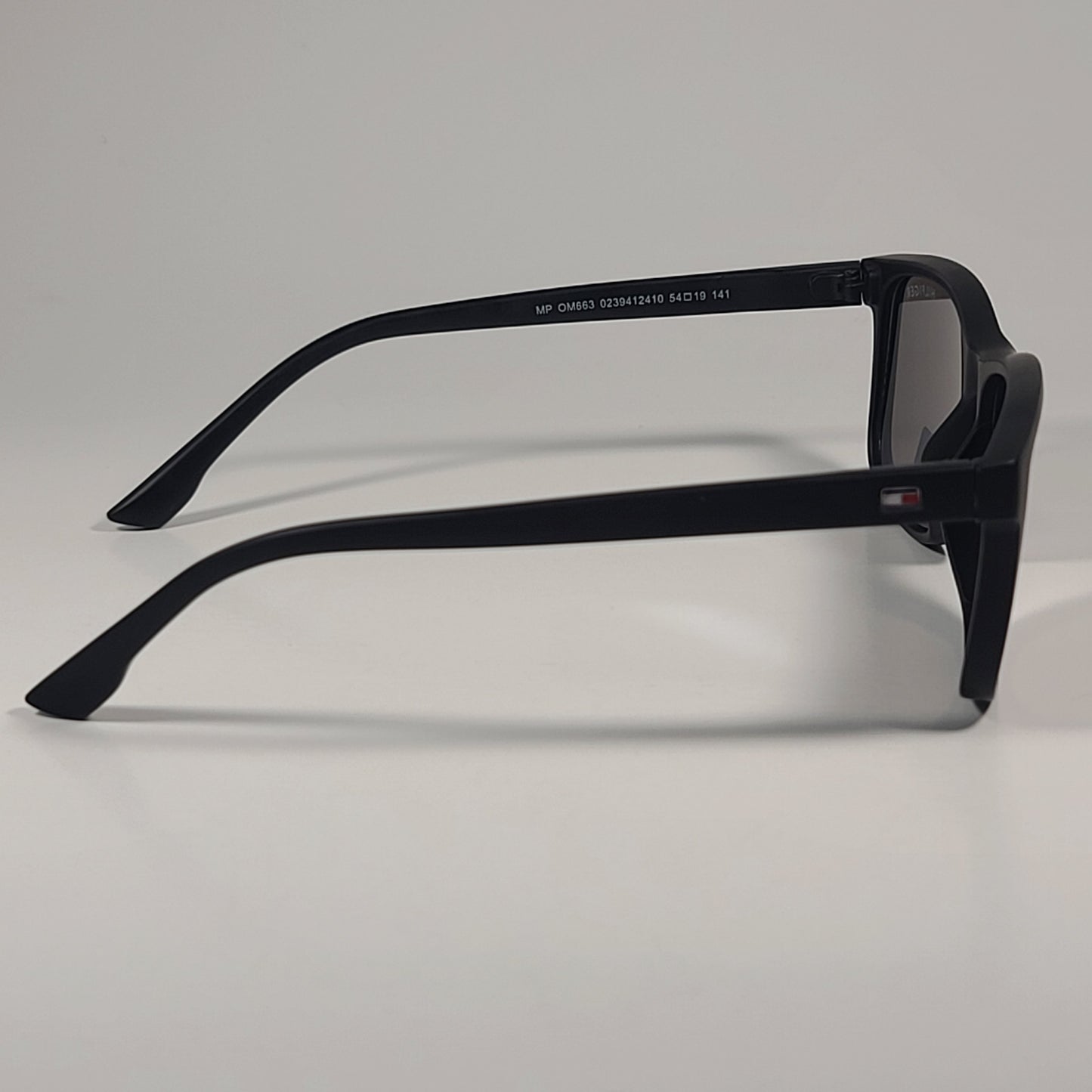 Tommy Hilfiger MP OM663 Rectangular Sunglasses Matte Black Blue Violet Flash Lens - Sunglasses
