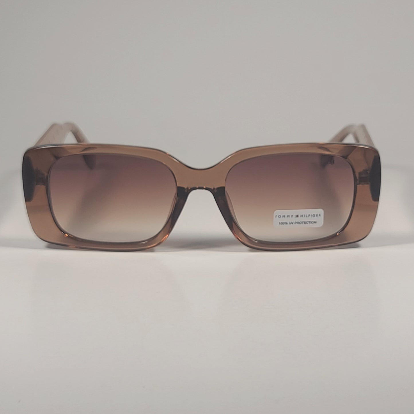 Tommy Hilfiger WP OL651 Rectangle Sunglasses Nude Beige Crystal Brown Gradient - Sunglasses