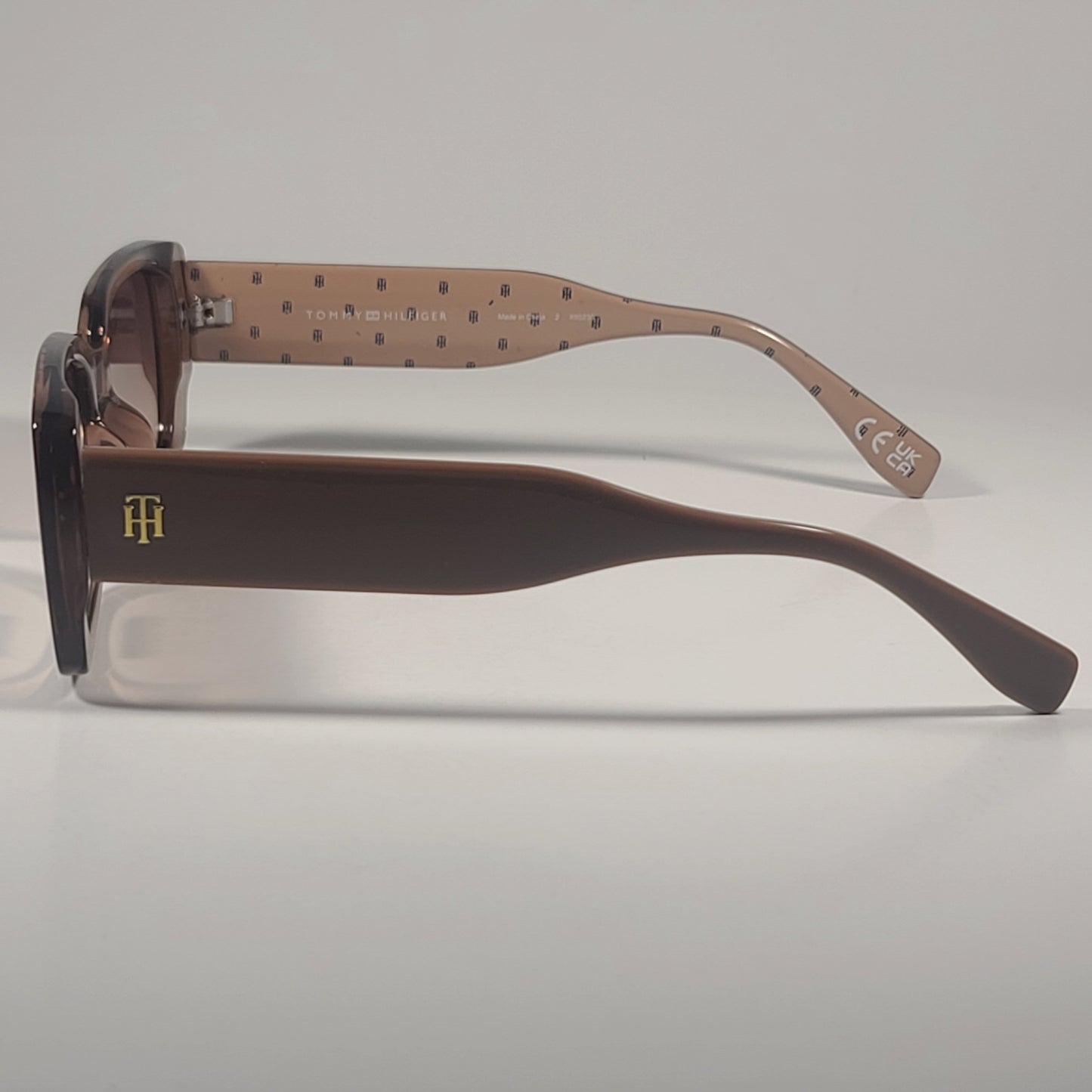 Tommy Hilfiger WP OL651 Rectangle Sunglasses Nude Beige Crystal Brown Gradient - Sunglasses