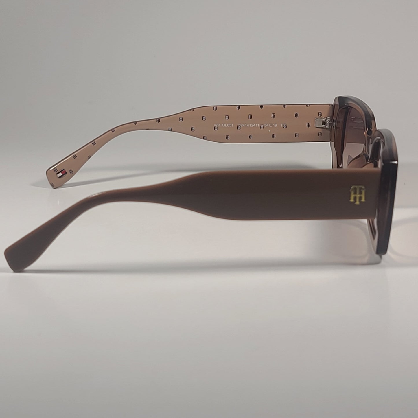 Tommy Hilfiger WP OL651 Rectangle Sunglasses Nude Beige Crystal Brown Gradient - Sunglasses