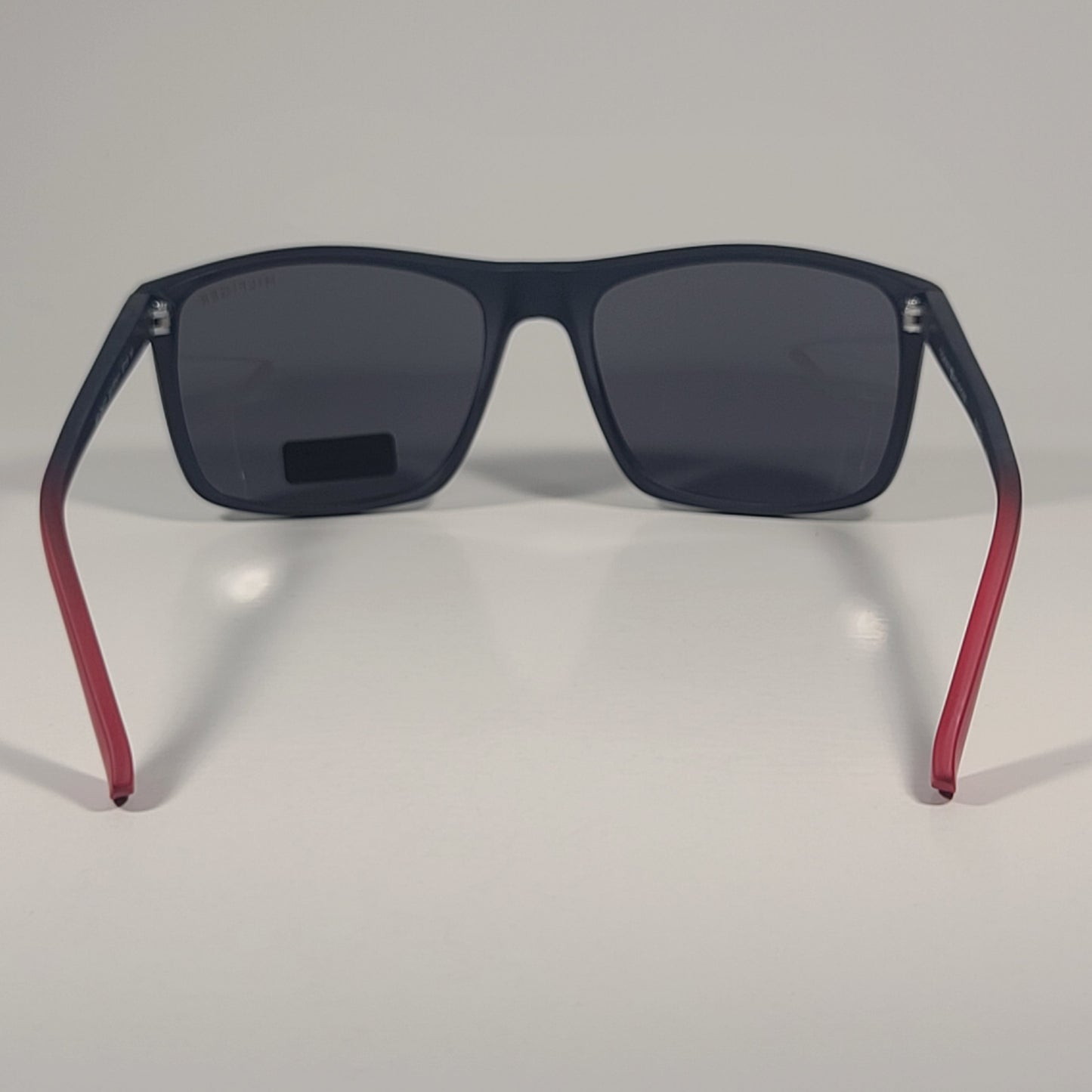 Tommy Hilfiger MP OM677 Rectangular Sunglasses Two Tone Navy Blue Red Gray Lens - Sunglasses