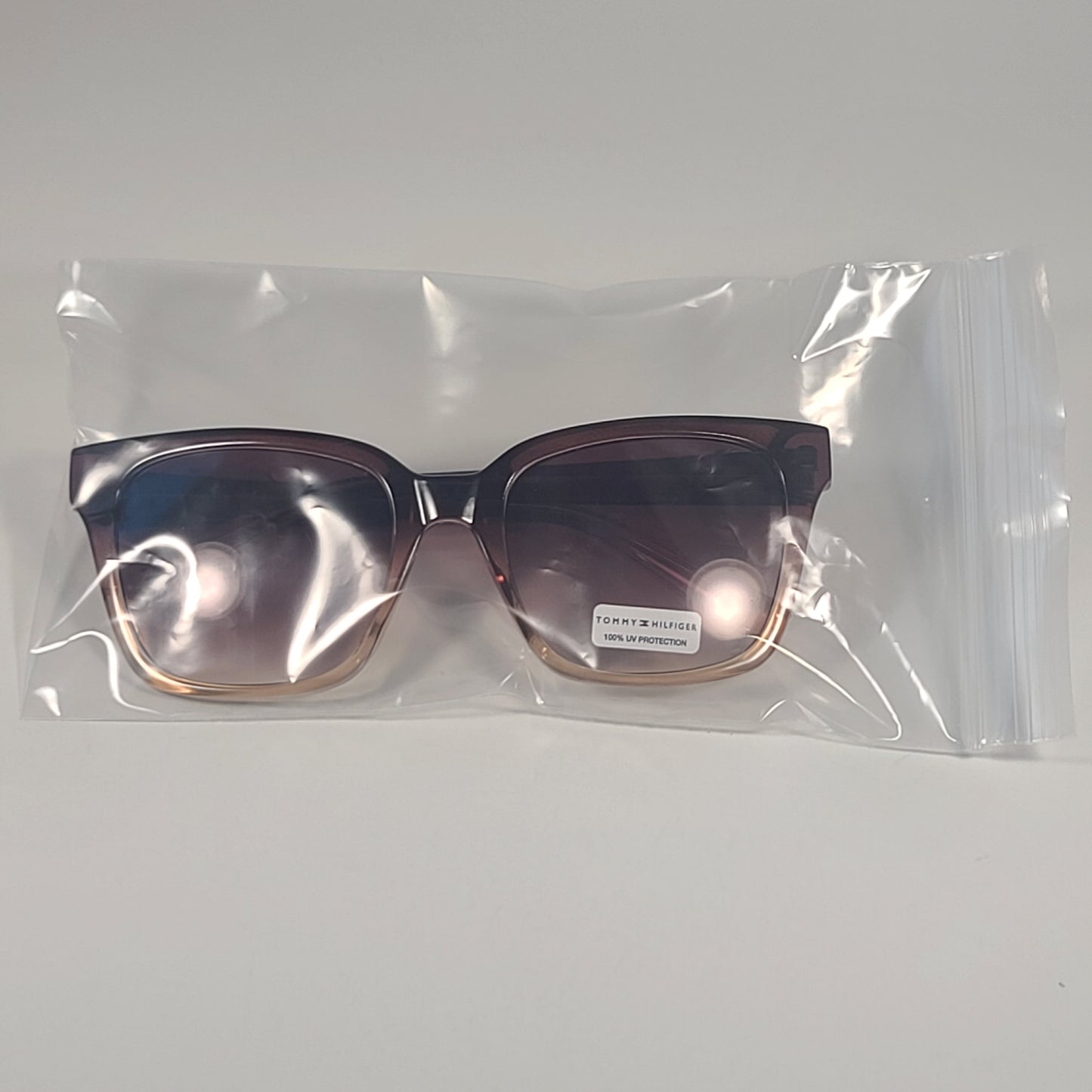 Tommy Hilfiger WP OL658 Cat Eye Sunglasses Brown Crystal Frame Brown Lens 54mm - Sunglasses