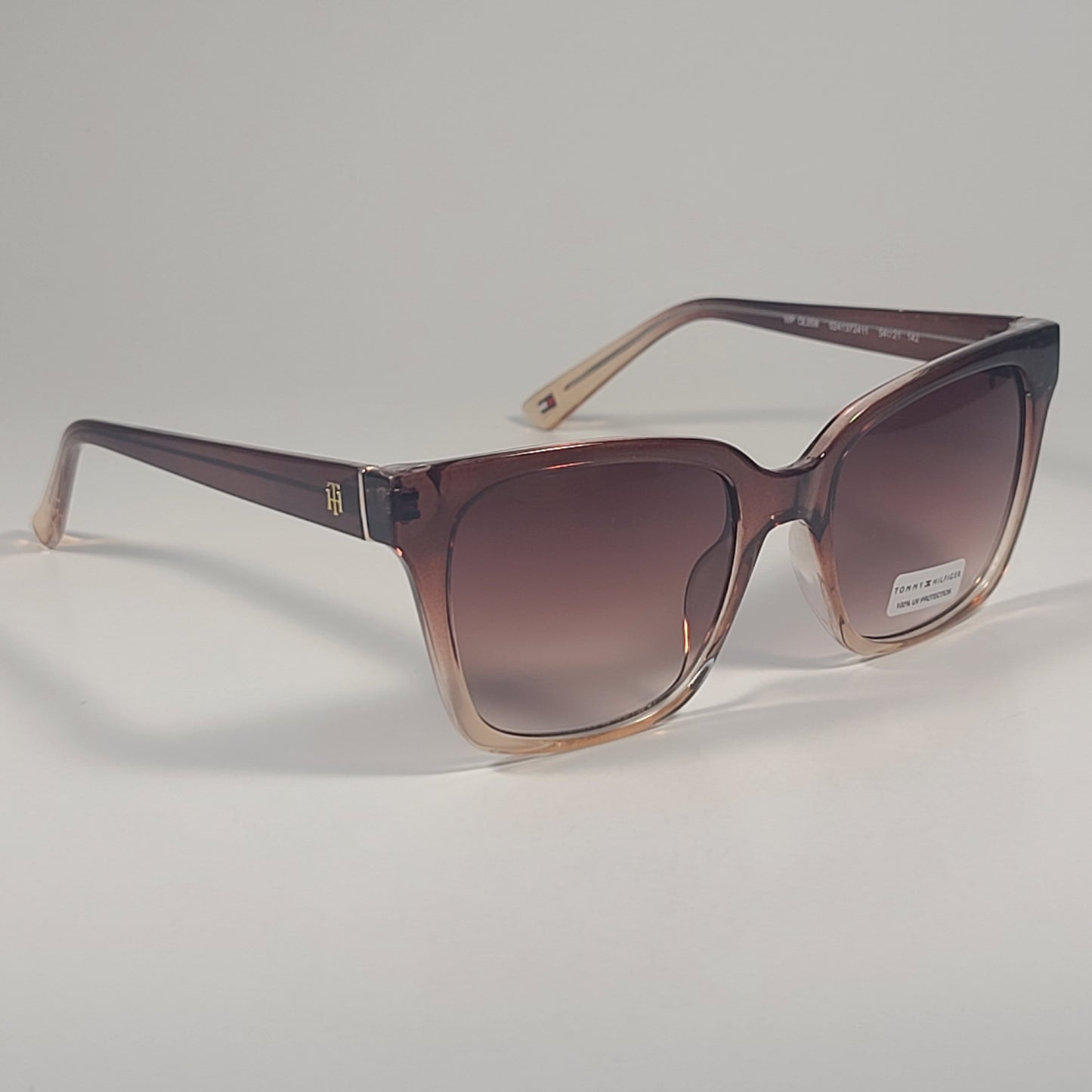 Tommy Hilfiger WP OL658 Cat Eye Sunglasses Brown Crystal Frame Brown Lens 54mm - Sunglasses