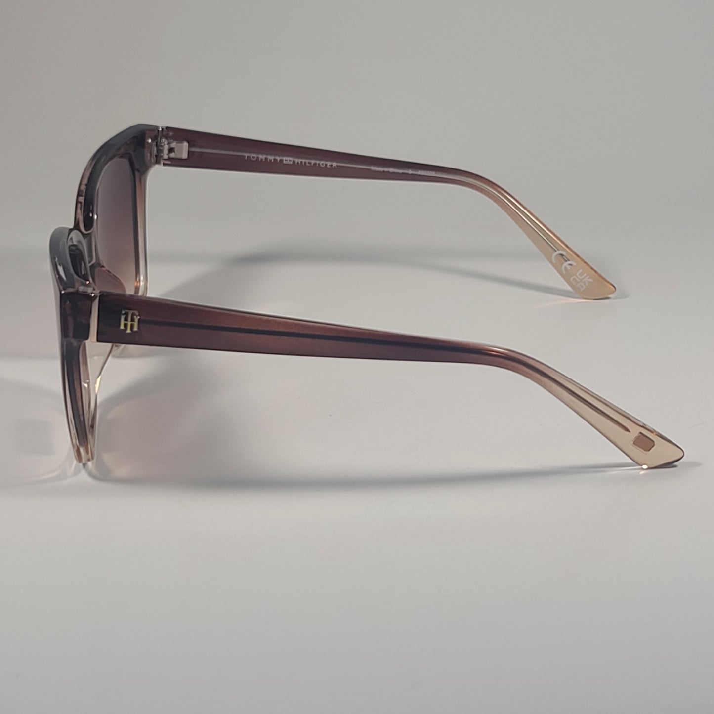 Tommy Hilfiger WP OL658 Cat Eye Sunglasses Brown Crystal Frame Brown Lens 54mm - Sunglasses