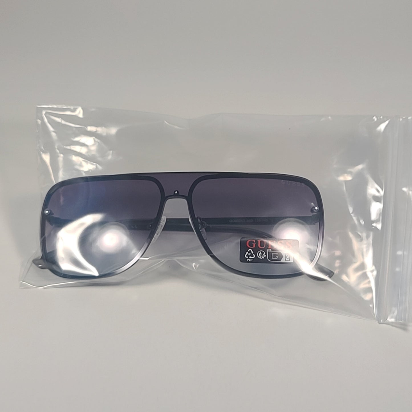 Guess GO00053 06B Shield Sunglasses Gunmetal Frame Smoke Gray Gradient Lens - Sunglasses