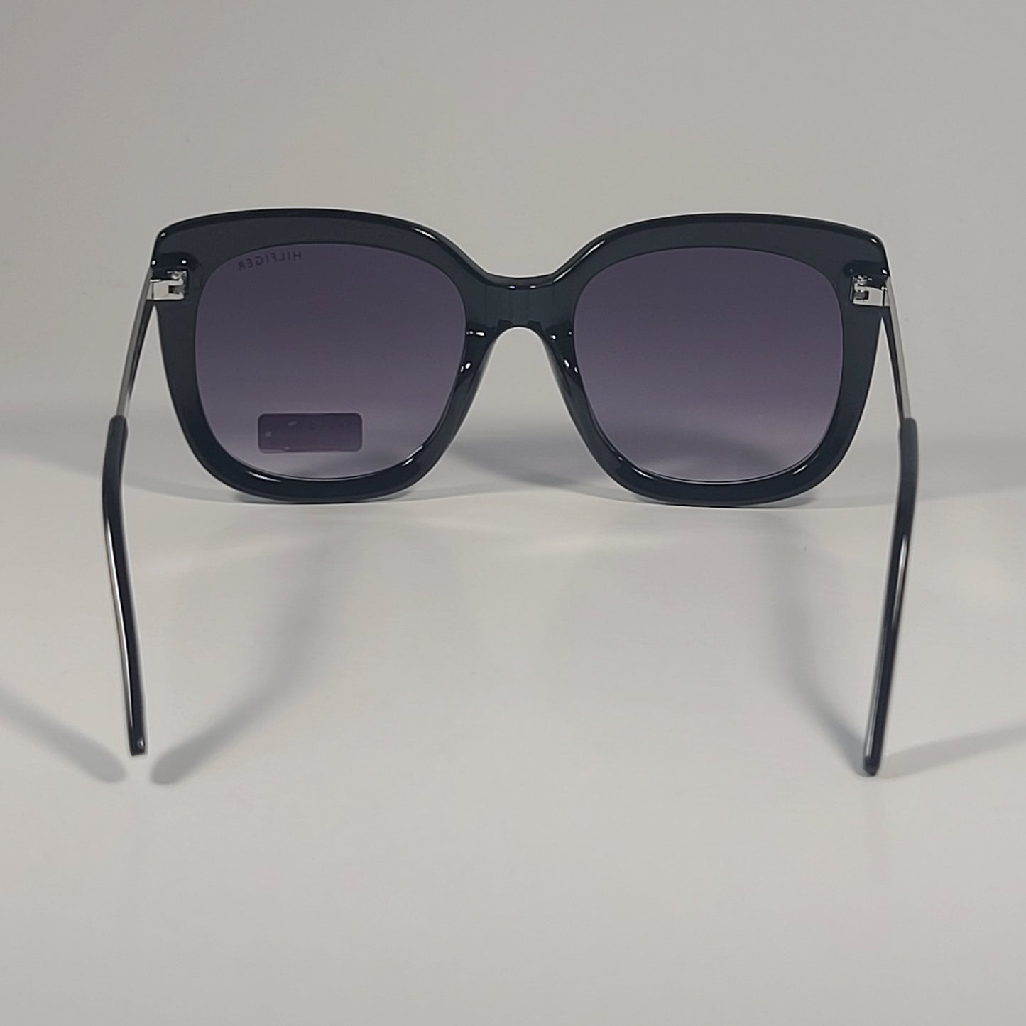 Tommy Hilfiger WM OL608 Oversized Sunglasses Black Silver & Smoke Gradient Lens - Sunglasses