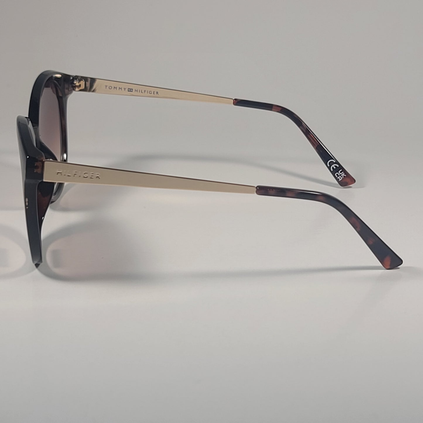 Tommy Hilfiger WP OL629 Round Sunglasses Brown Tortoise Gold & Brown Gradient Lens - Sunglasses