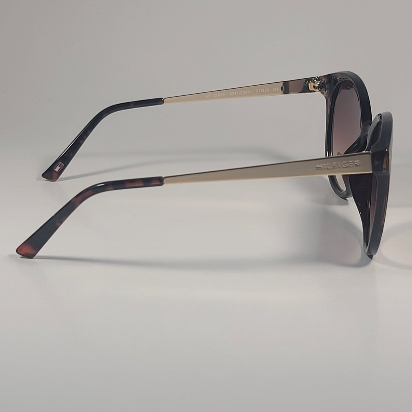 Tommy Hilfiger WP OL629 Round Sunglasses Brown Tortoise Gold & Brown Gradient Lens - Sunglasses