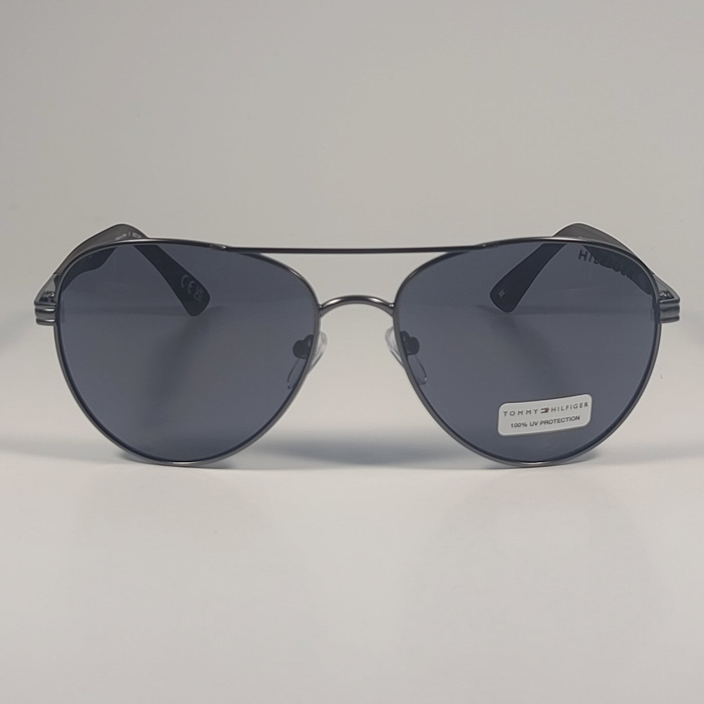 Tommy Hilfiger MM OM656 Aviator Pilot Sunglasses Gunmetal Dark Brown Frame & Gray Lens - Sunglasses