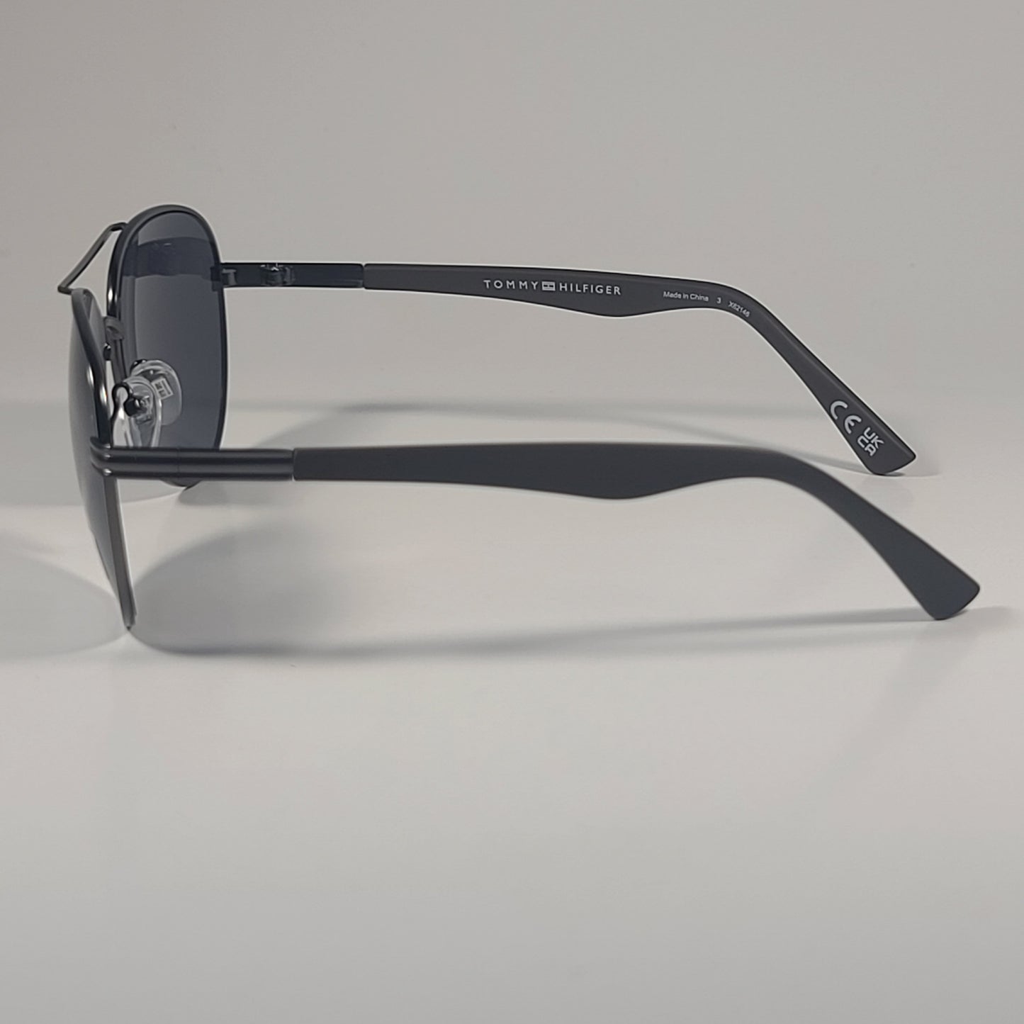 Tommy Hilfiger MM OM656 Aviator Pilot Sunglasses Gunmetal Dark Brown Frame & Gray Lens - Sunglasses