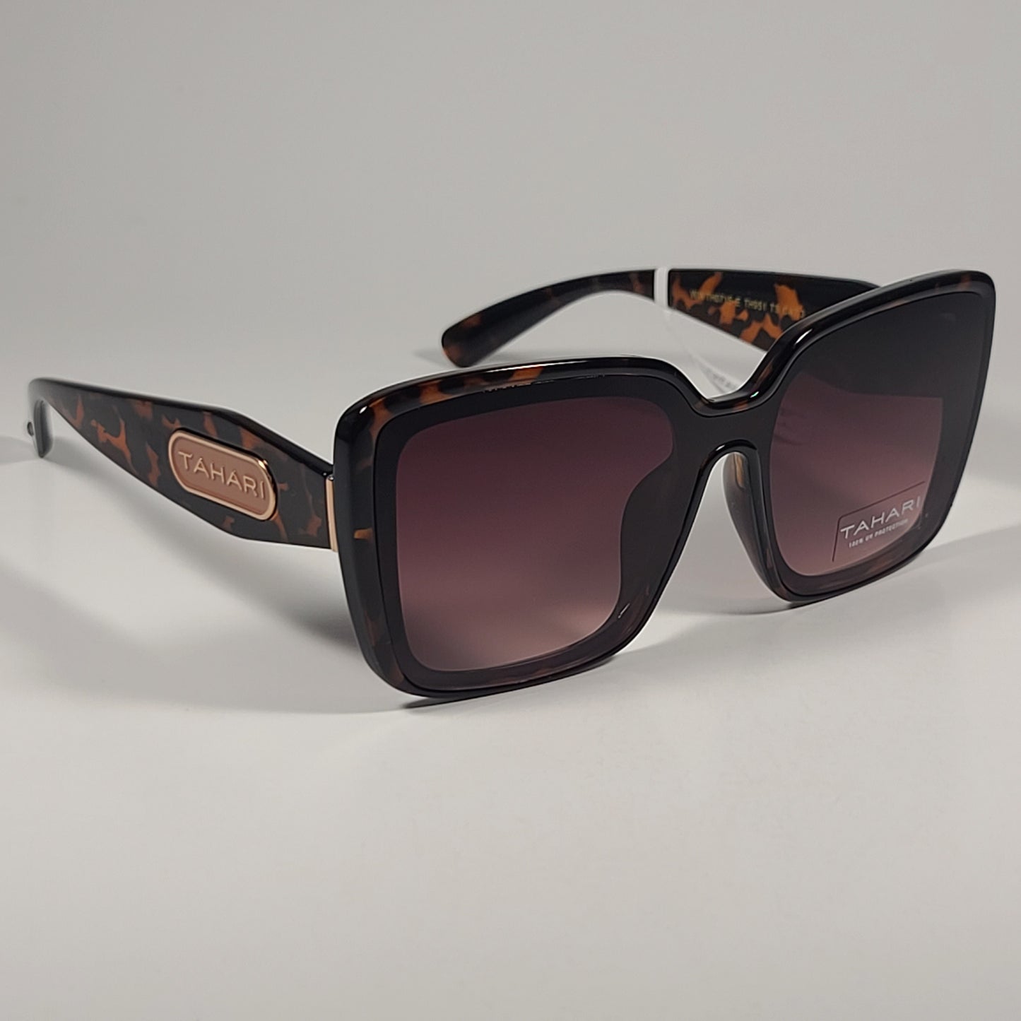 Tahari TH951 TS Oversize Square Sunglasses Brown Tortoise Frame Gradient Lens - Sunglasses