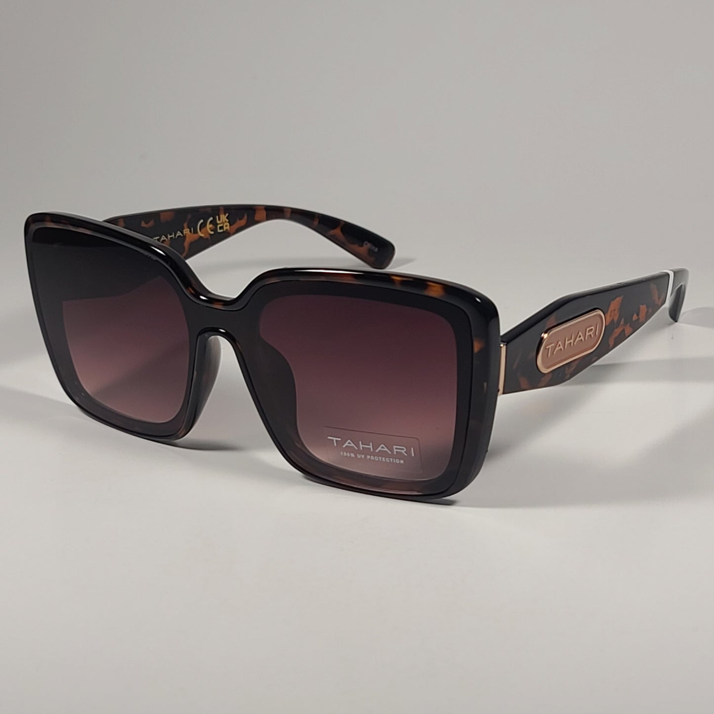 Tahari TH951 TS Oversize Square Sunglasses Brown Tortoise Frame Gradient Lens - Sunglasses