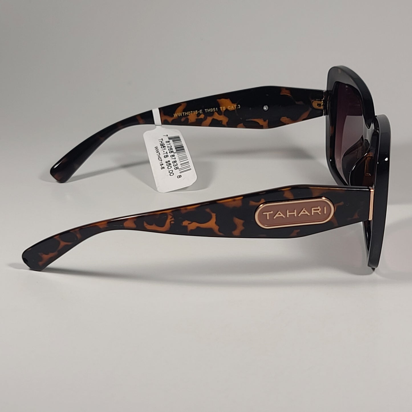 Tahari TH951 TS Oversize Square Sunglasses Brown Tortoise Frame Gradient Lens - Sunglasses