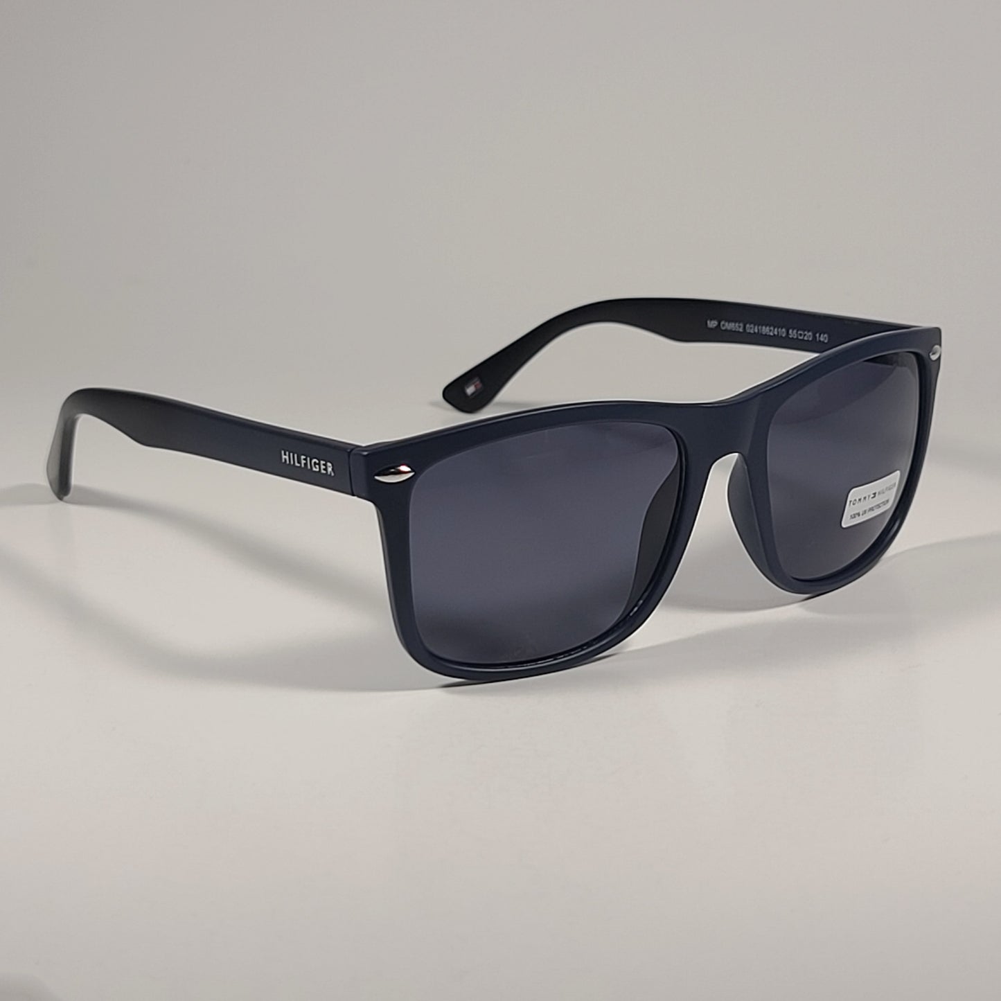Tommy Hilfiger MP OM652 Rectangular Sunglasses Navy Blue Black Gray Lens 55mm - Sunglasses